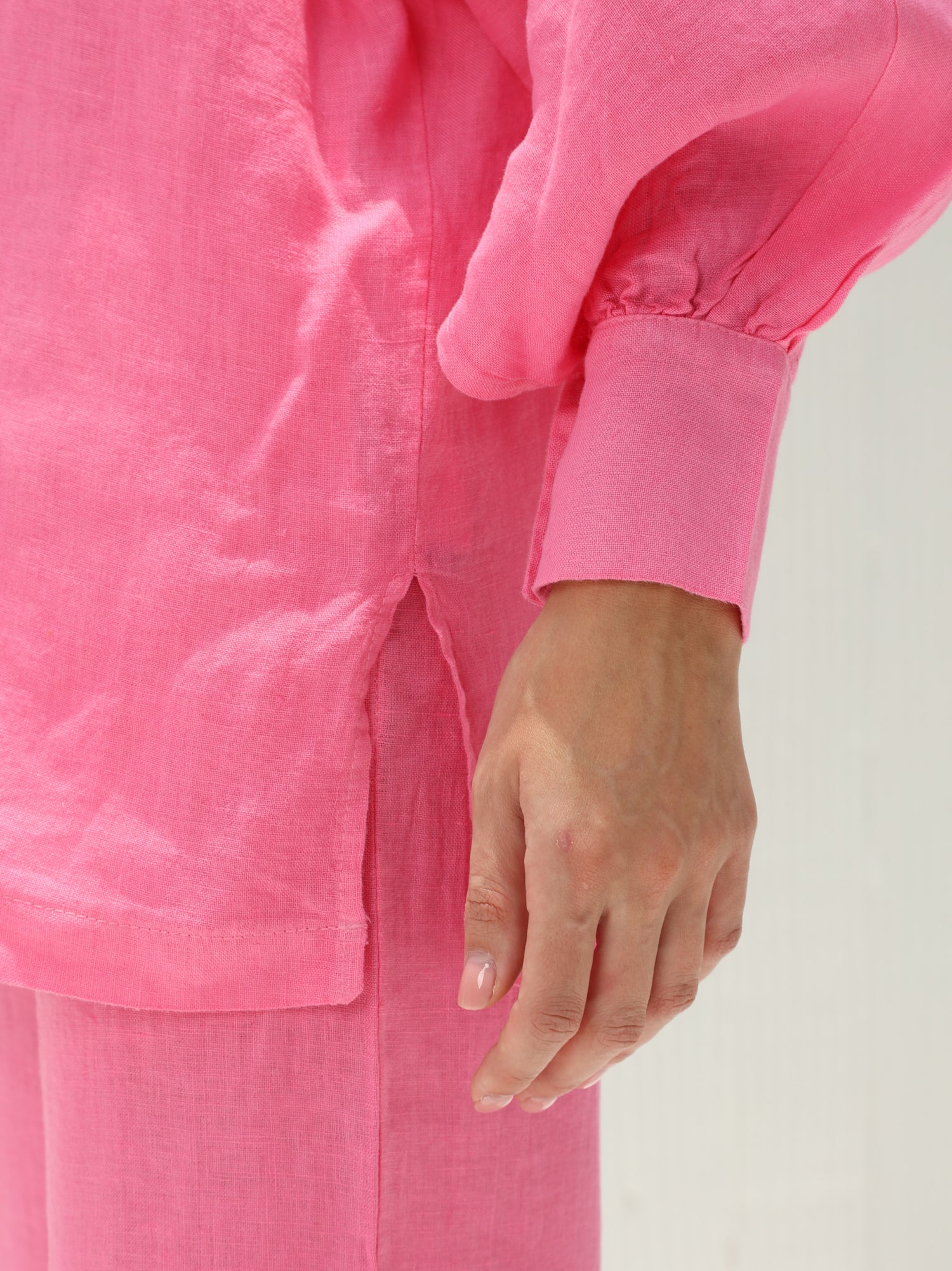 Fia Pure Linen Double-Breasted Blazer from G Linen World -  Lotus - Details