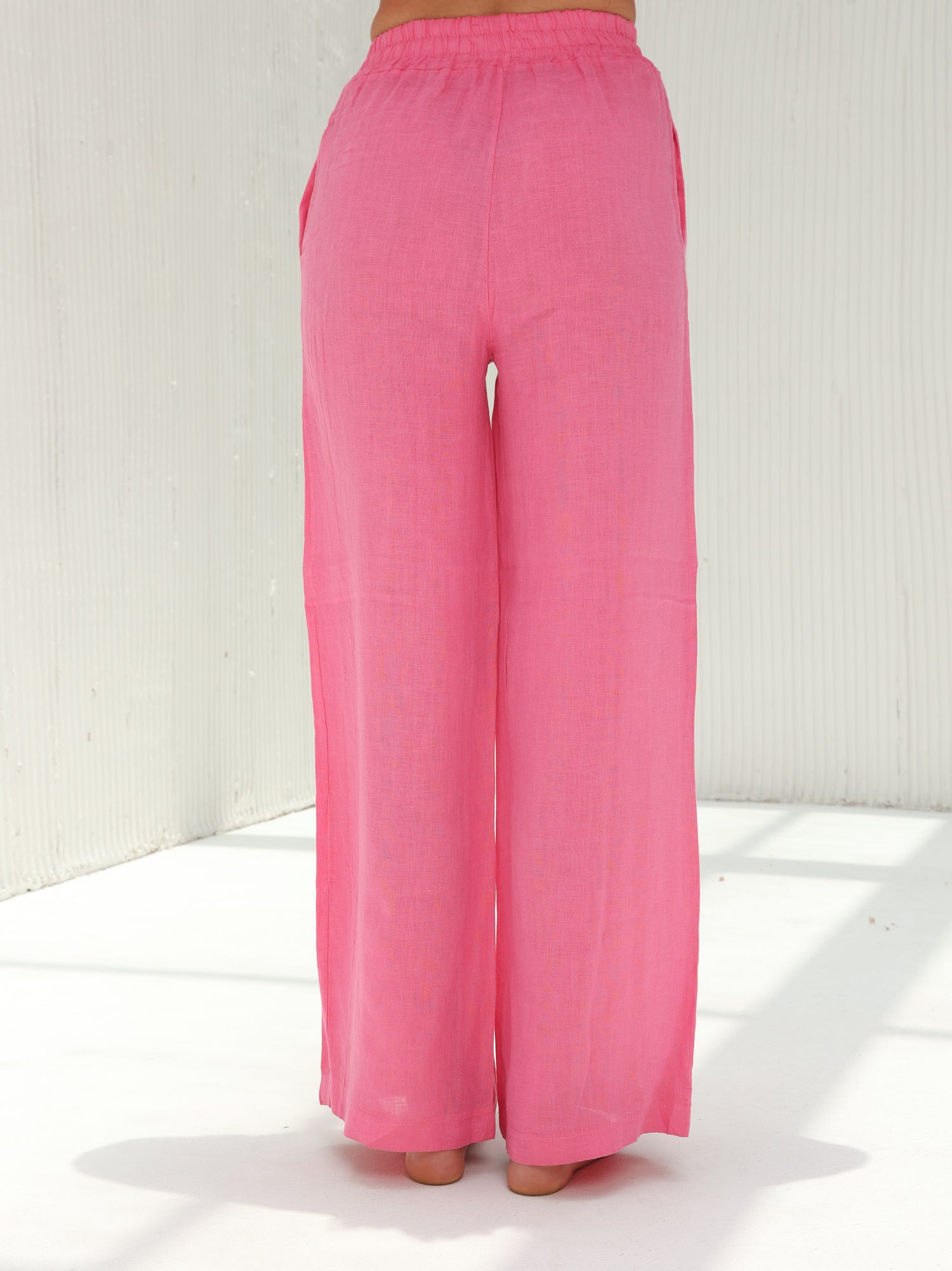 Fia Pure Linen Wide-leg Pants from G Linen World -Lotus
