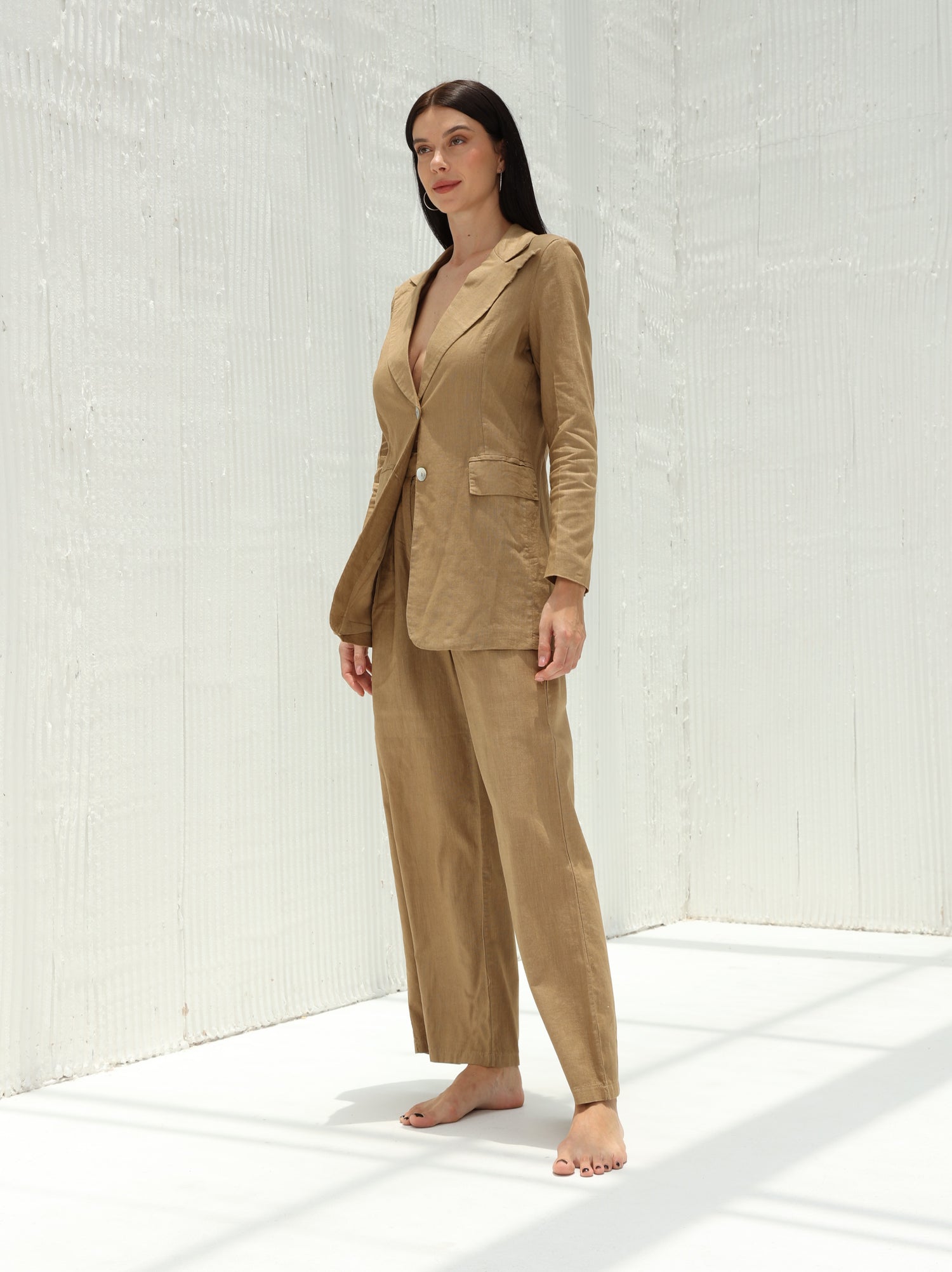Piera Classic Linen Blazer from G Linen World - Colonial - Suite