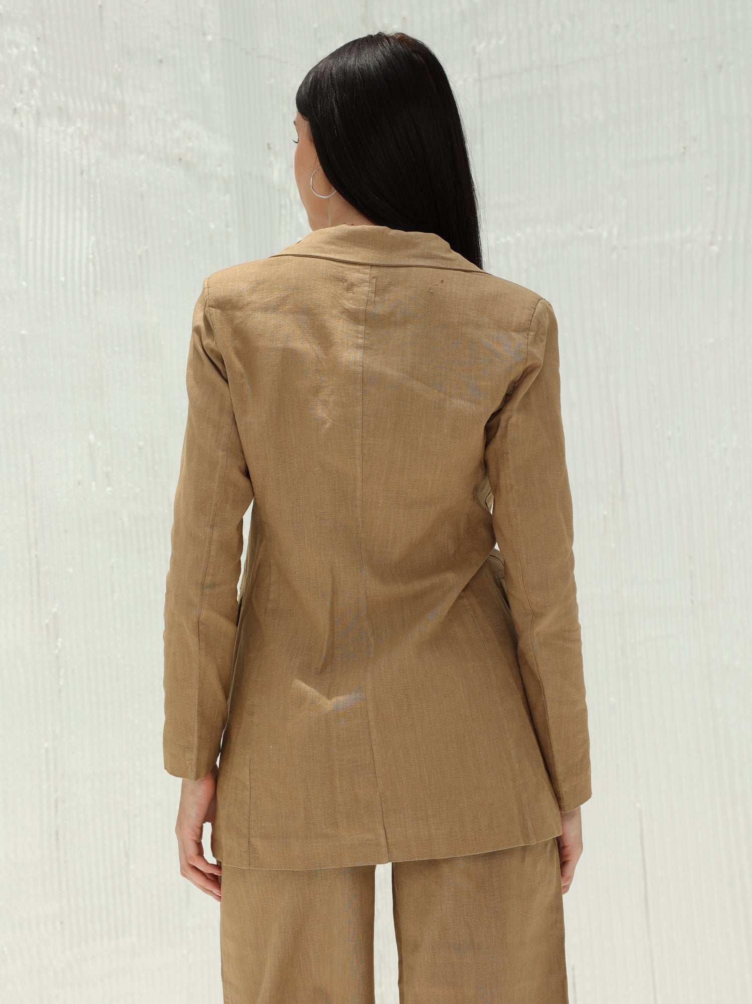 Piera Classic Linen Blazer from G Linen World - Colonial - Back shot