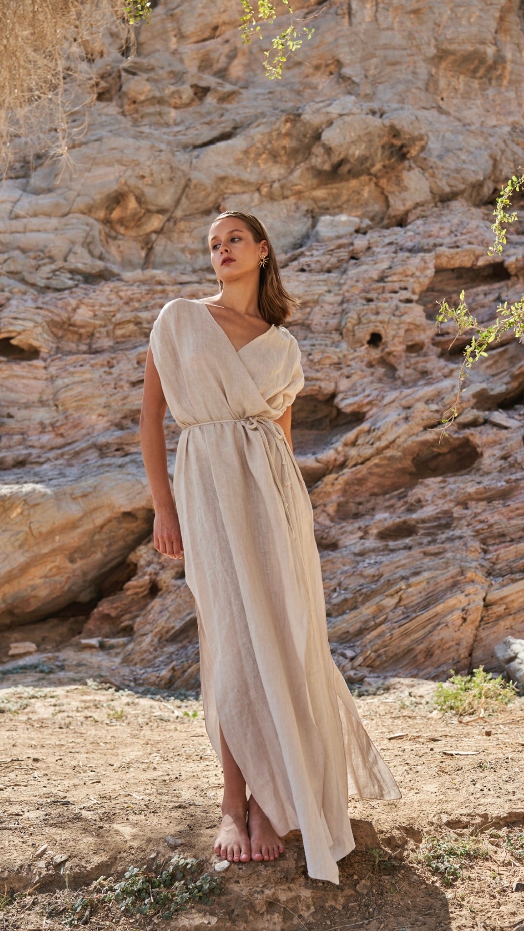 Pelle Pure Linen Cape Sabbia