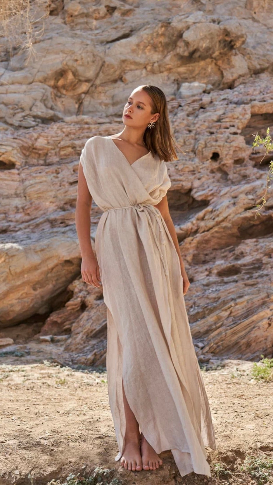 Pelle Pure Linen Cape Sabbia