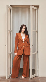 Piera Classic Pure Linen Full Length Pants