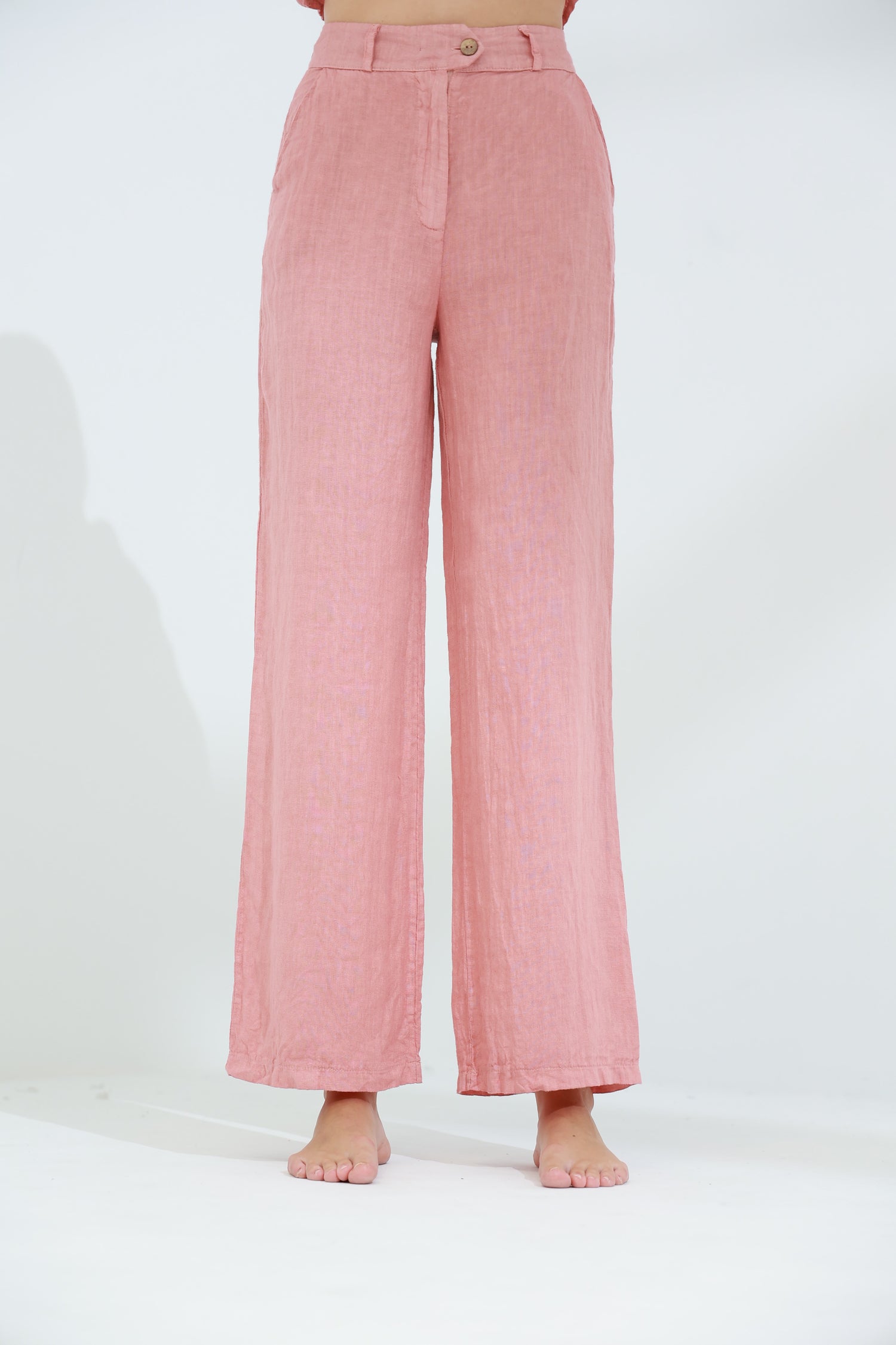 Armonia Straight Leg Linen Pants Caramel | G Linen World