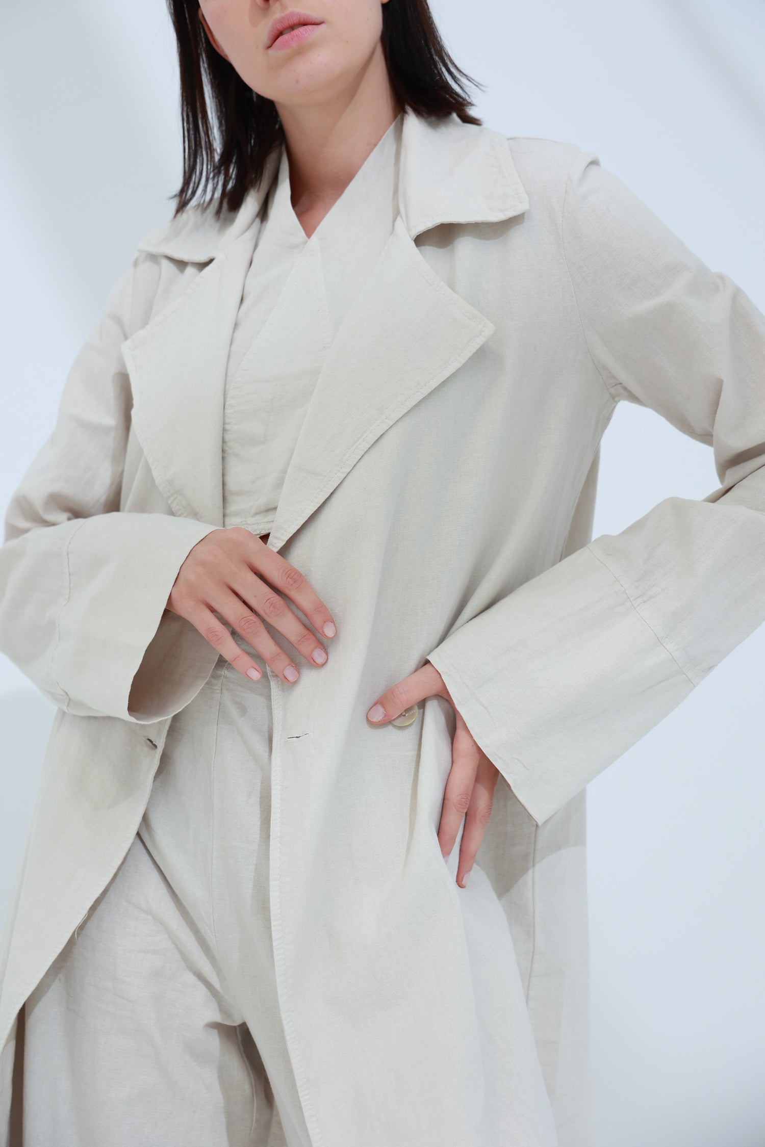 Colpo Long Linen Cardigan Sabbia | G Linen World