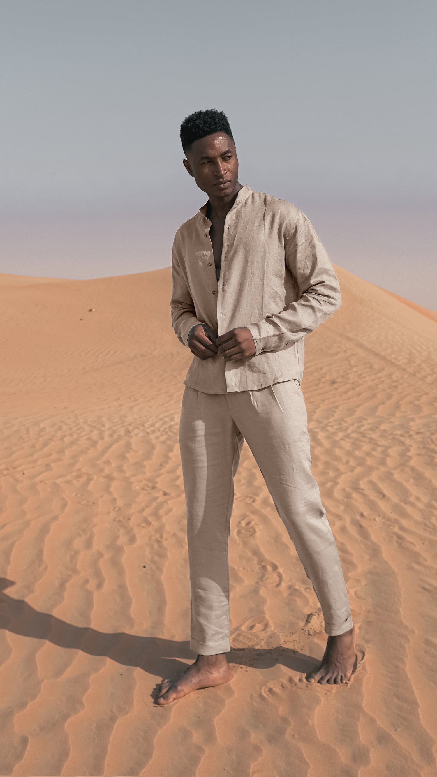 Armonia Men's 100% Linen Pants - Natural Beige | G Linen World