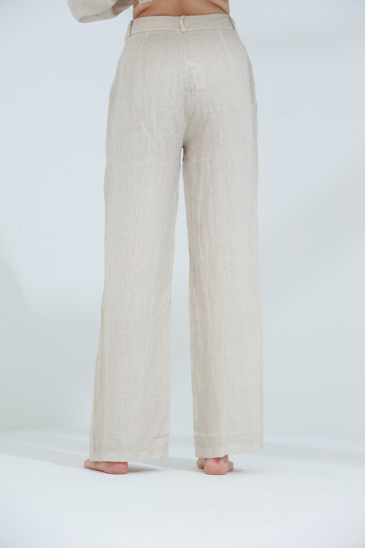 Armonia Straight Leg Linen Pants Sabbia | G Linen World