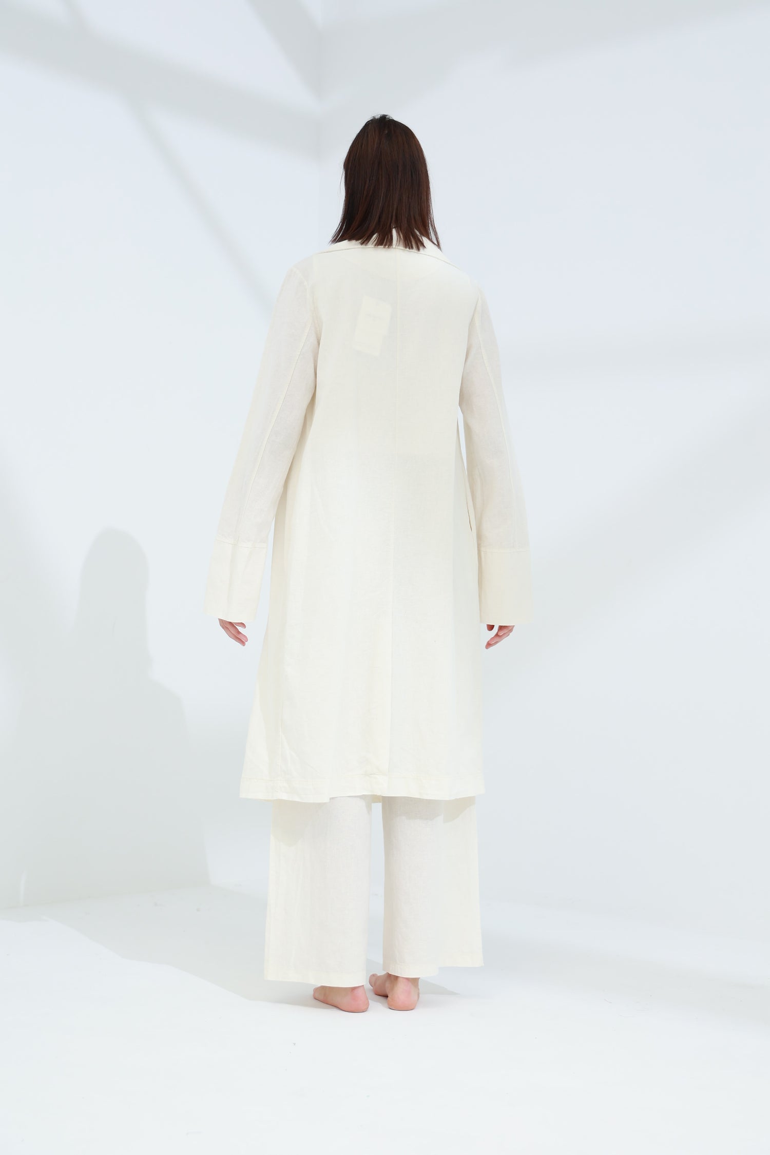 Colpo Long Linen Cardigan Burro | G Linen World