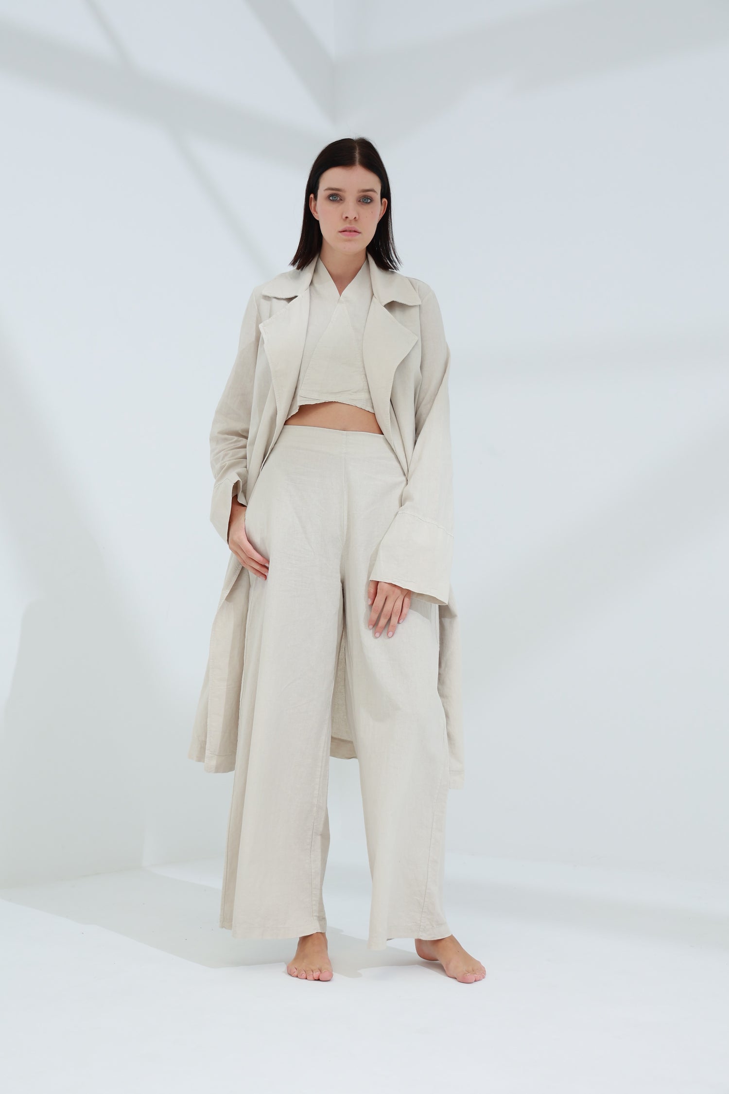 Colpo Linen Wide Leg Pants Sabbia | G Linen World