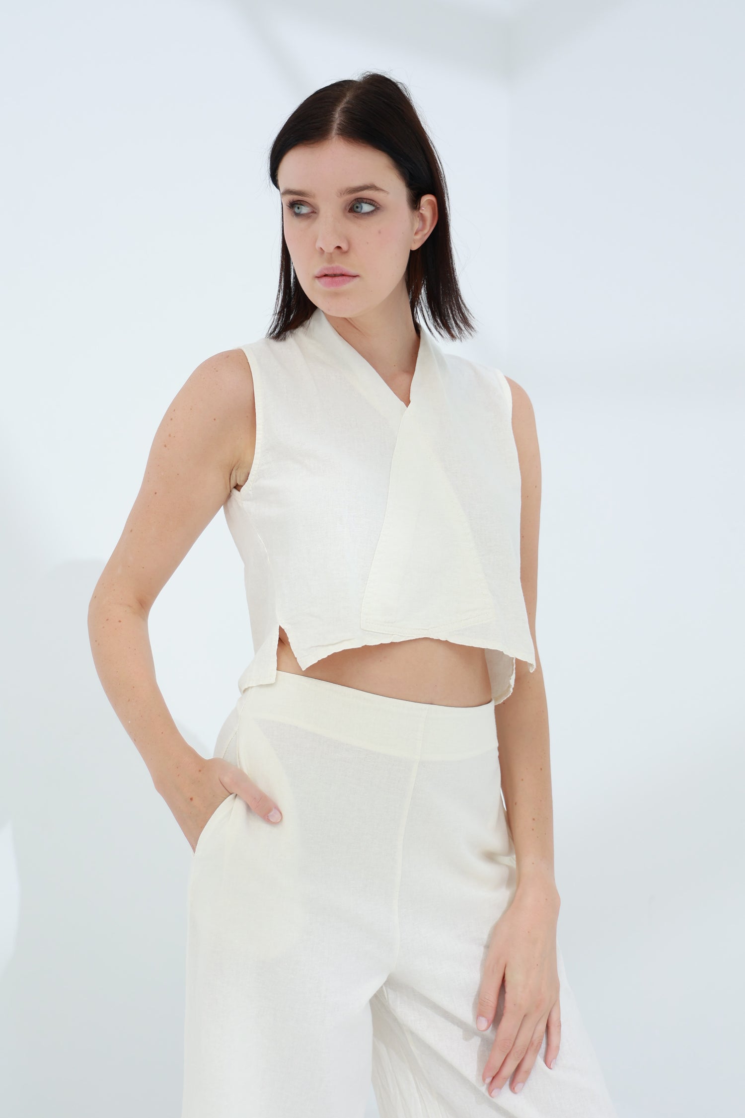 Colpo Linen Crop Top Burro | G Linen World