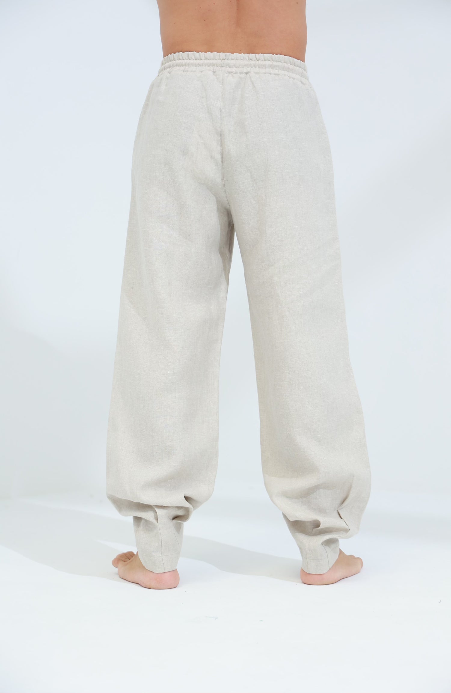 Commode Men's Relaxed Loose Fit Linen Pants in Beige | G Linen World