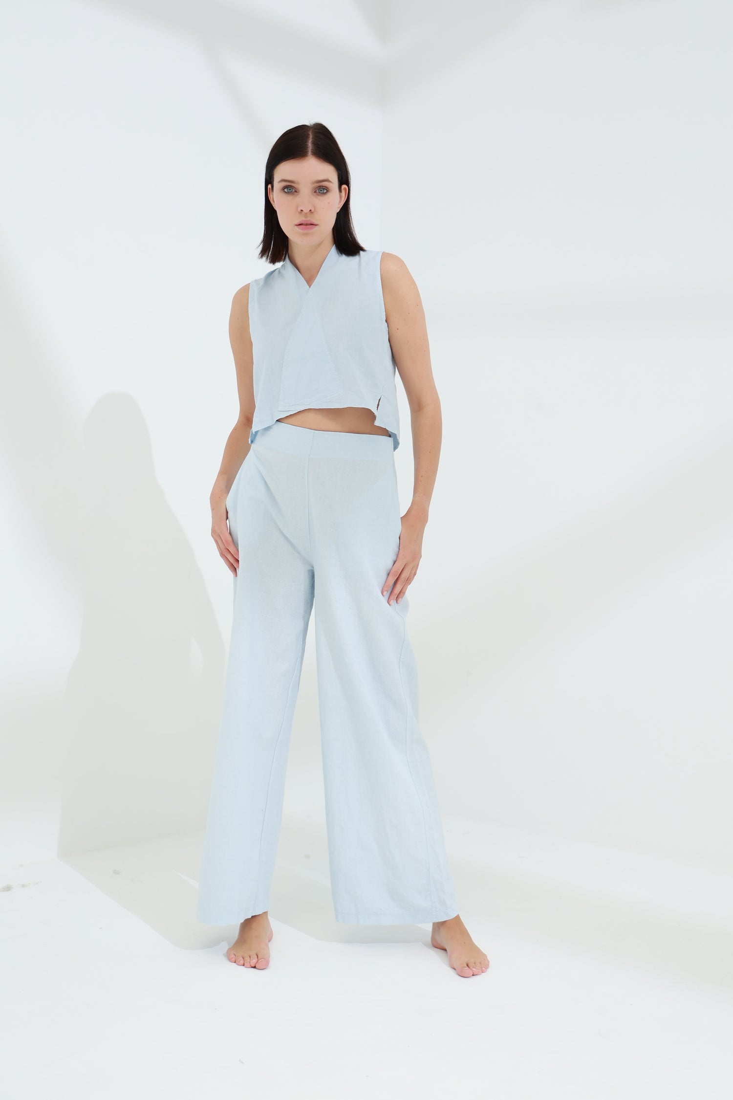Colpo Linen Wide Leg Pants Cloud | G Linen World