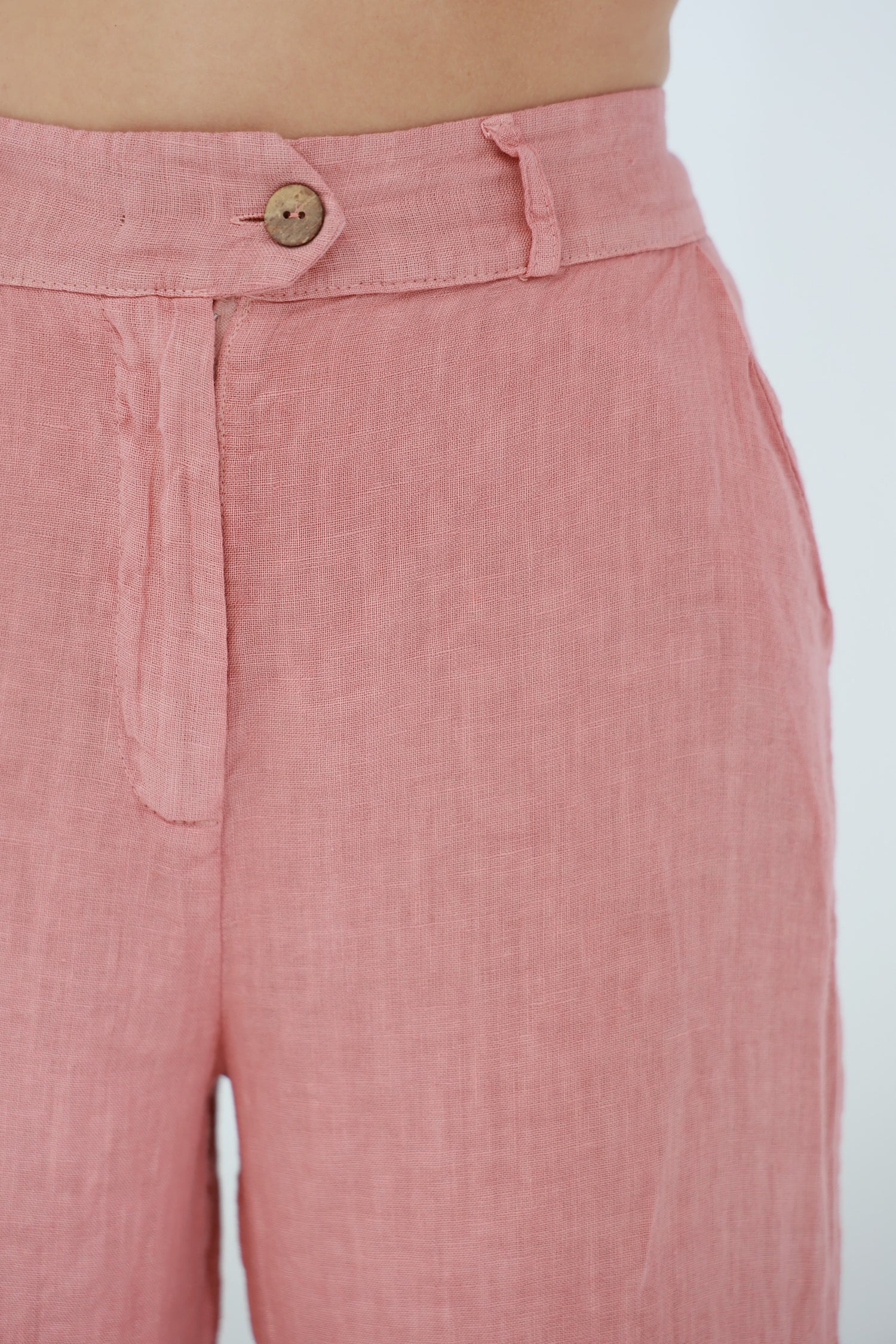 Armonia Straight Leg Linen Pants Caramel | G Linen World