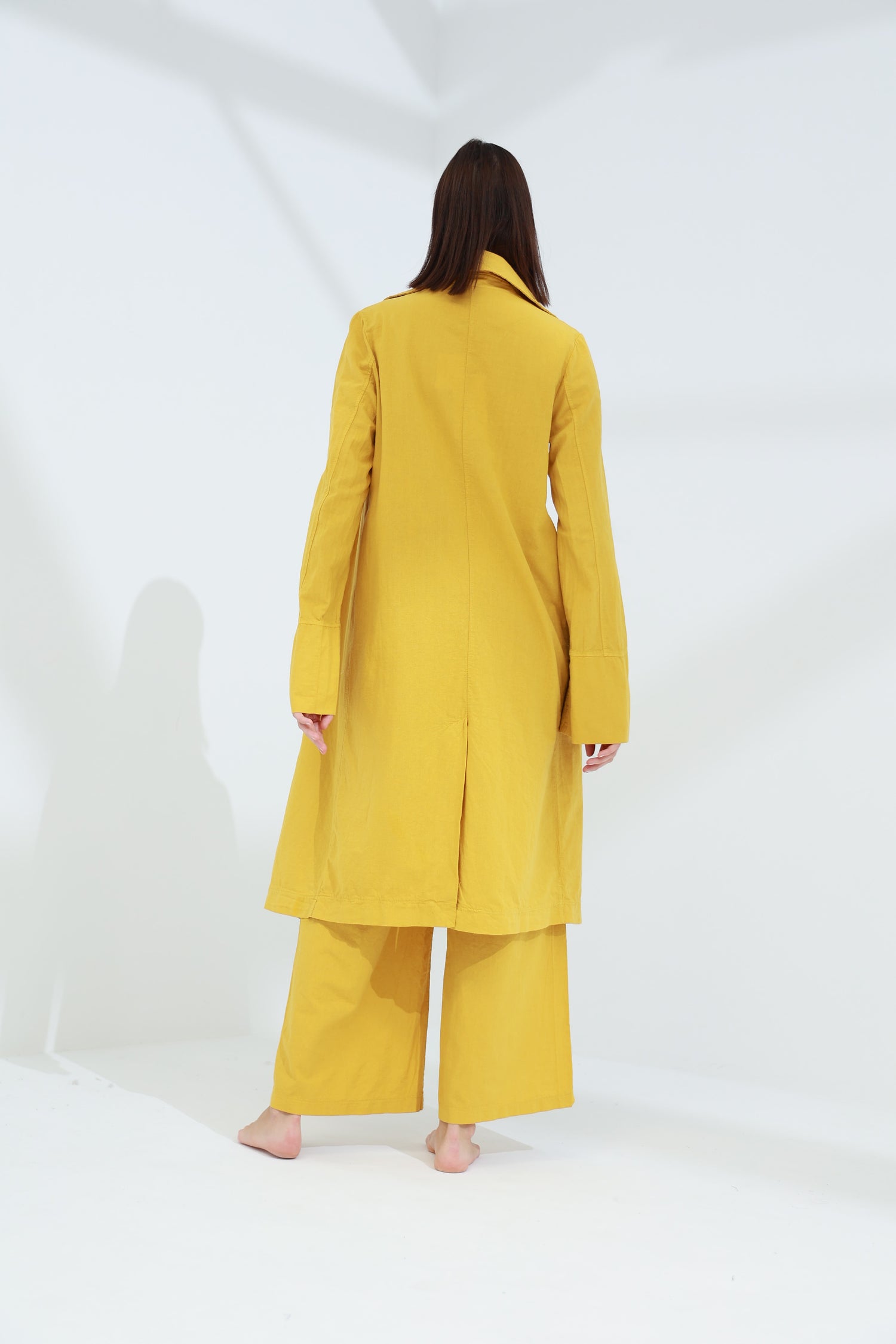 Colpo Long Linen Cardigan Zafferano | G Linen World