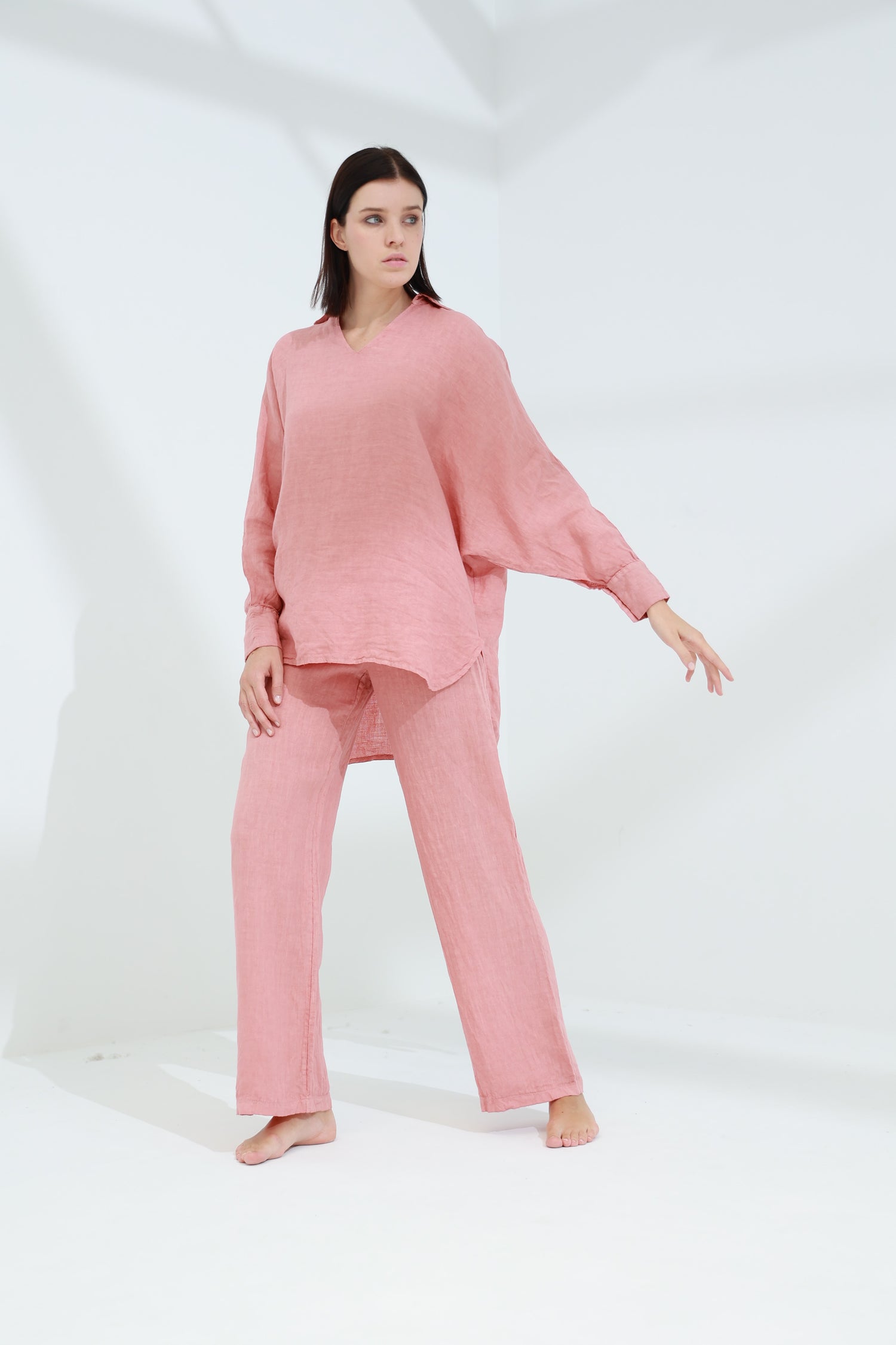 Armonia Straight Leg Linen Pants Caramel | G Linen World