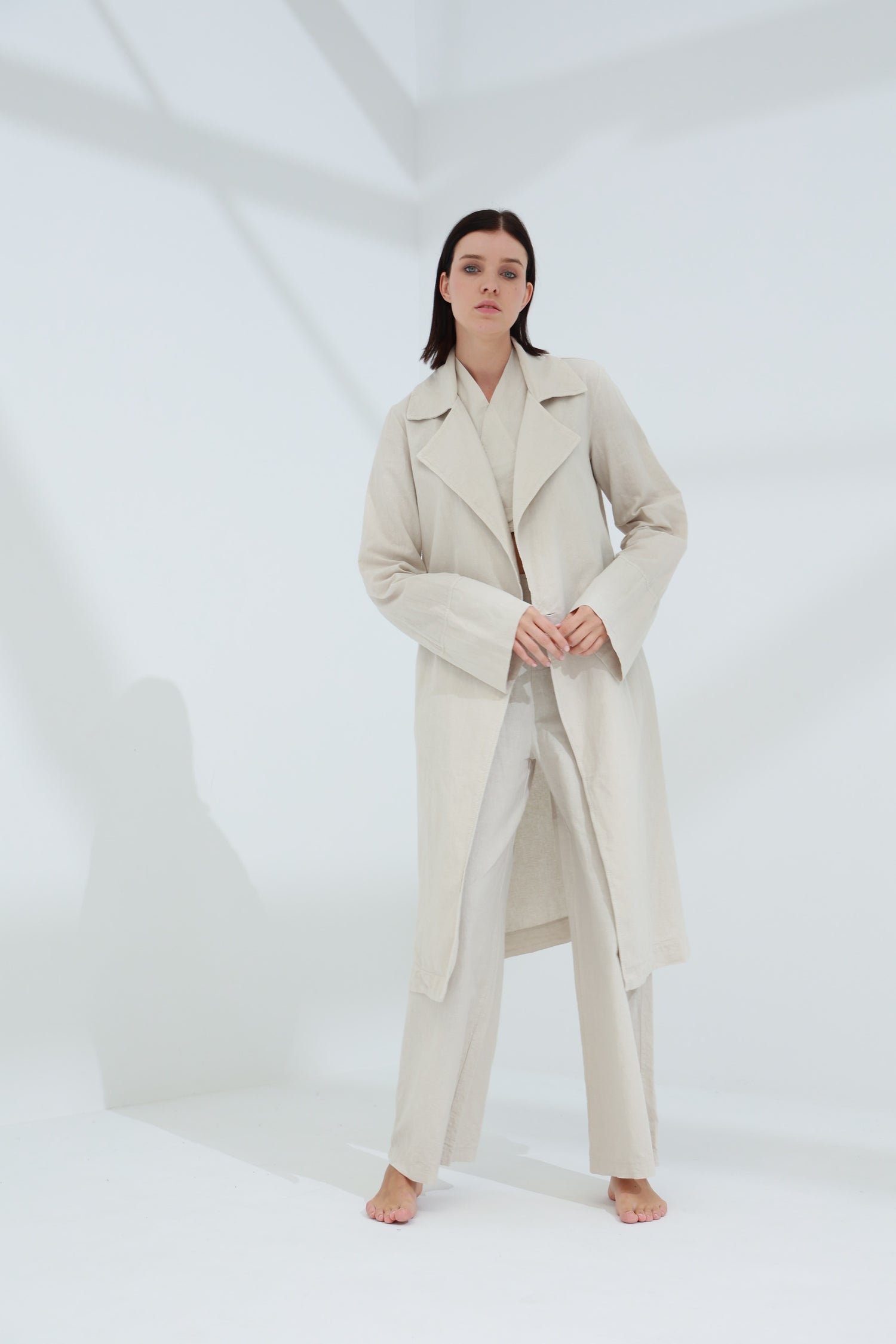 Colpo Long Linen Cardigan Sabbia | G Linen World