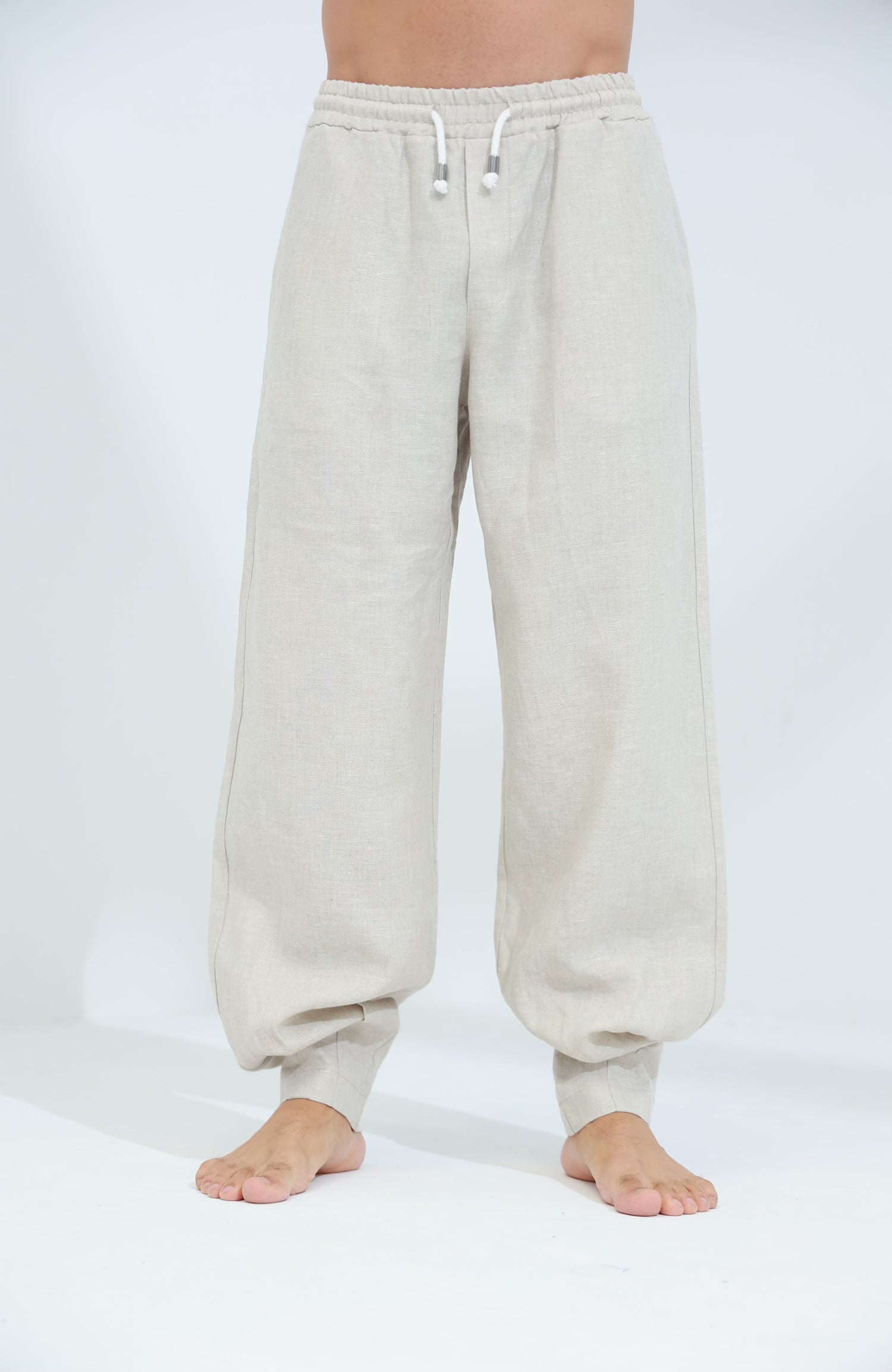 Commode Men's Relaxed Loose Fit Linen Pants in Beige | G Linen World