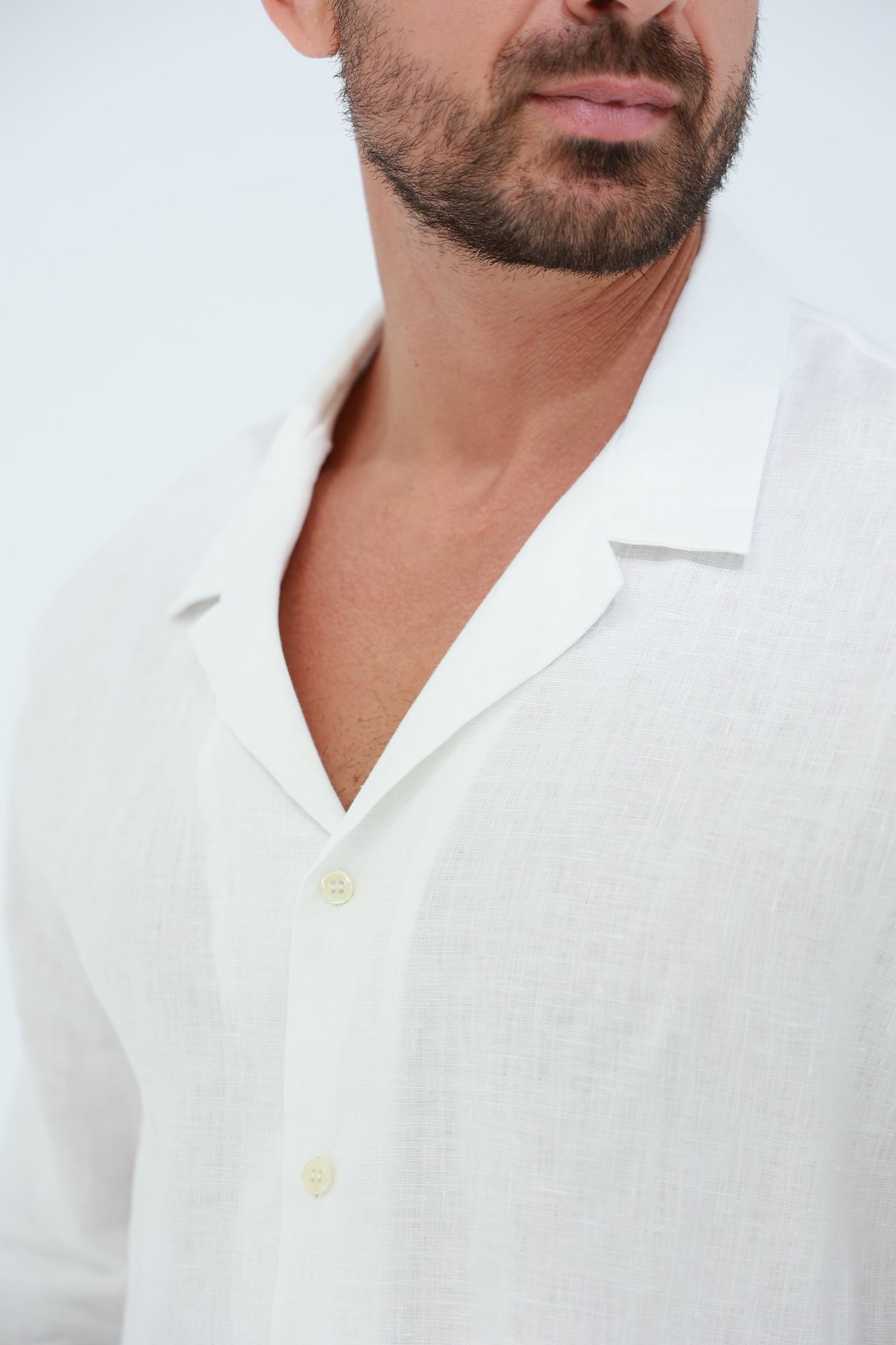 Occhi Men's 100% Pure Linen Shirt White | G Linen World