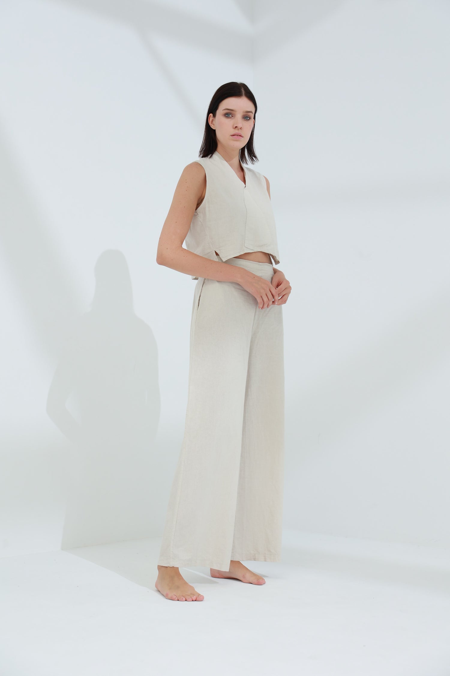 Colpo Linen Wide Leg Pants Sabbia | G Linen World