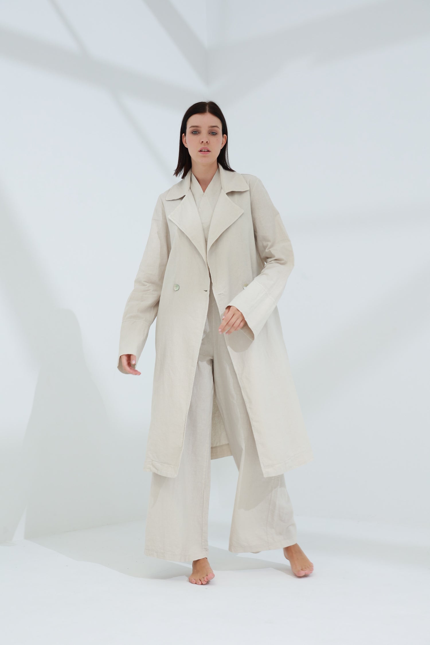 Colpo Long Linen Cardigan Sabbia | G Linen World