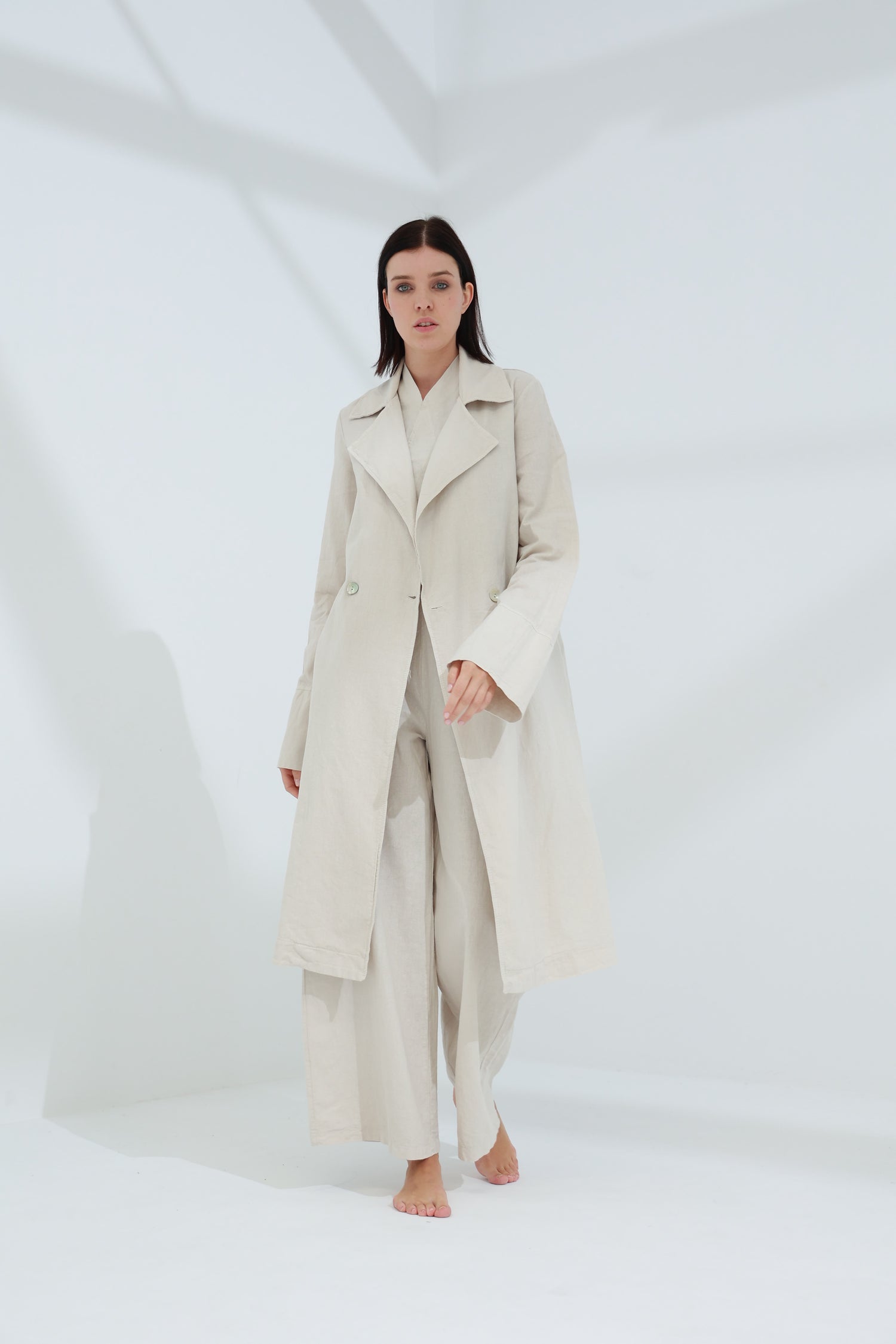 Colpo Long Linen Cardigan Sabbia | G Linen World
