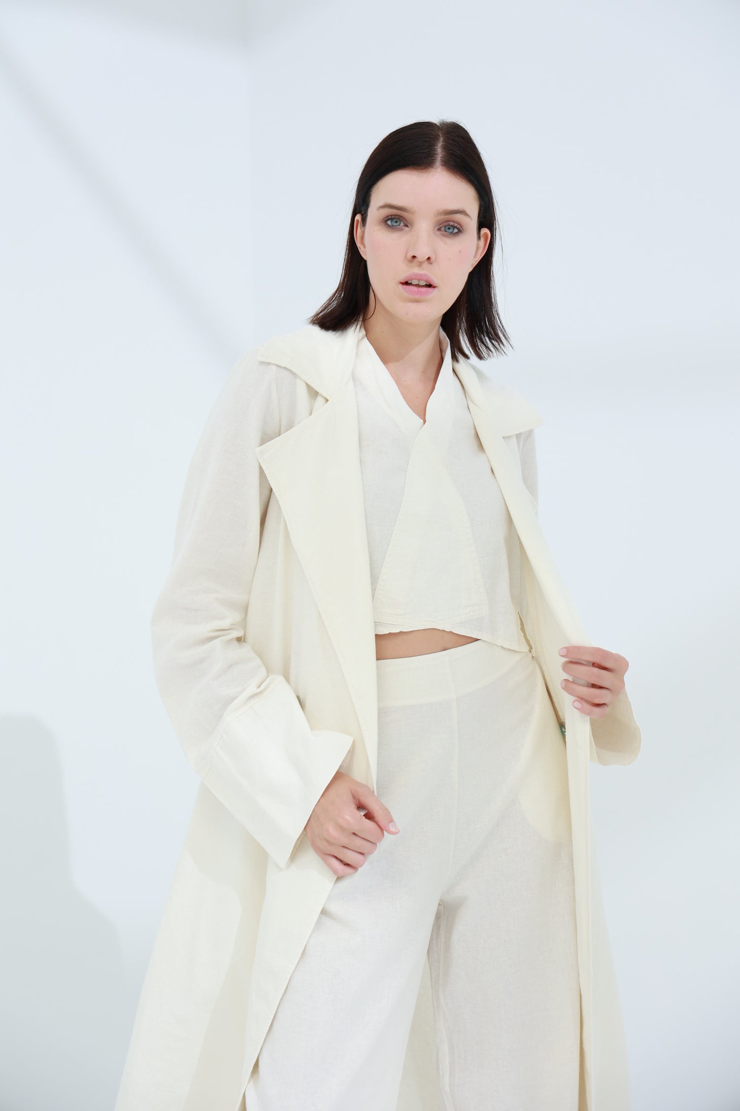 Colpo Long Linen Cardigan Burro | G Linen World