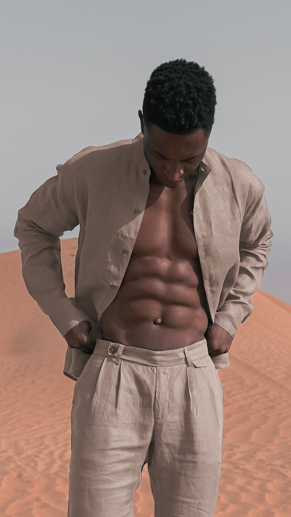 Armonia Men's 100% Linen Pants - Natural Beige | G Linen World