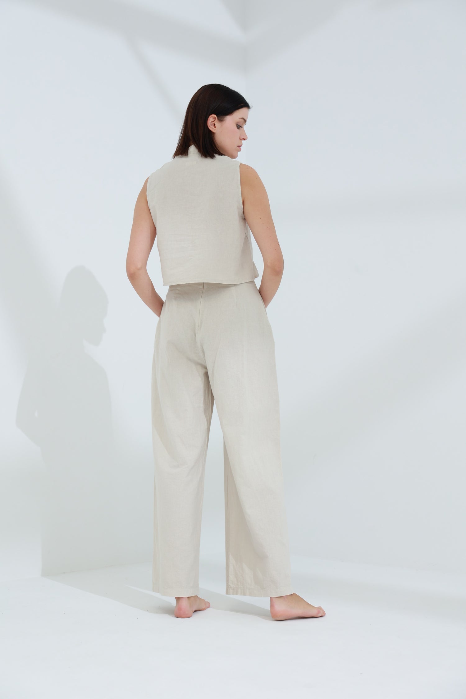 Colpo Linen Wide Leg Pants Sabbia | G Linen World