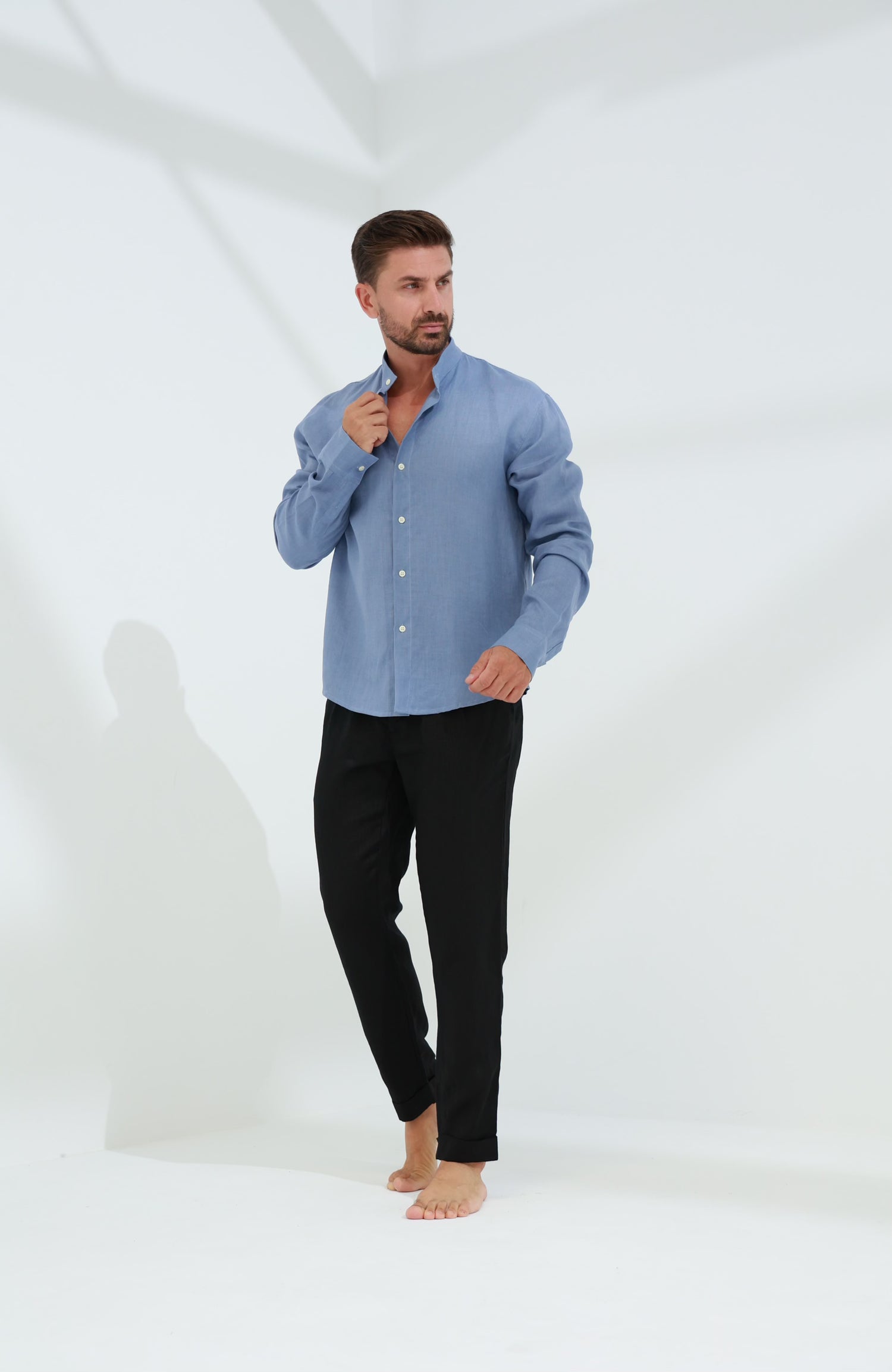 Armonia Men's 100% Linen Pants Black - G Linen World