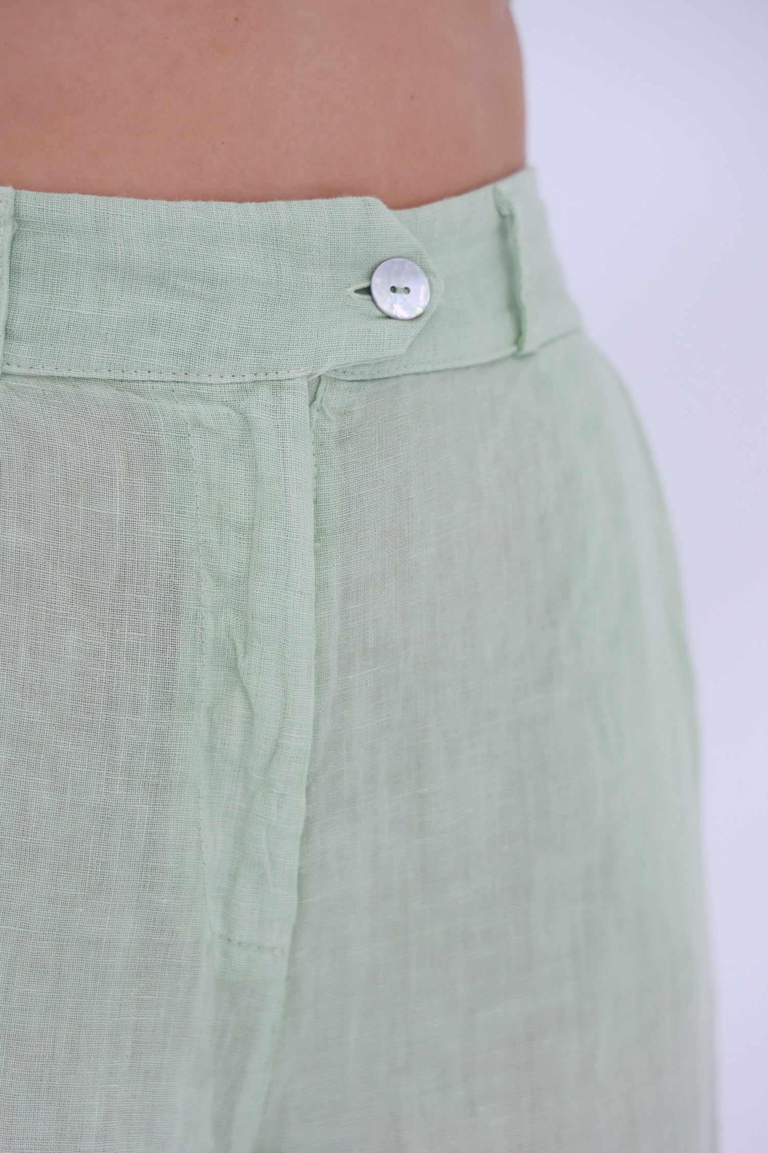 Armonia Straight Leg Linen Pants Verdino | G Linen World