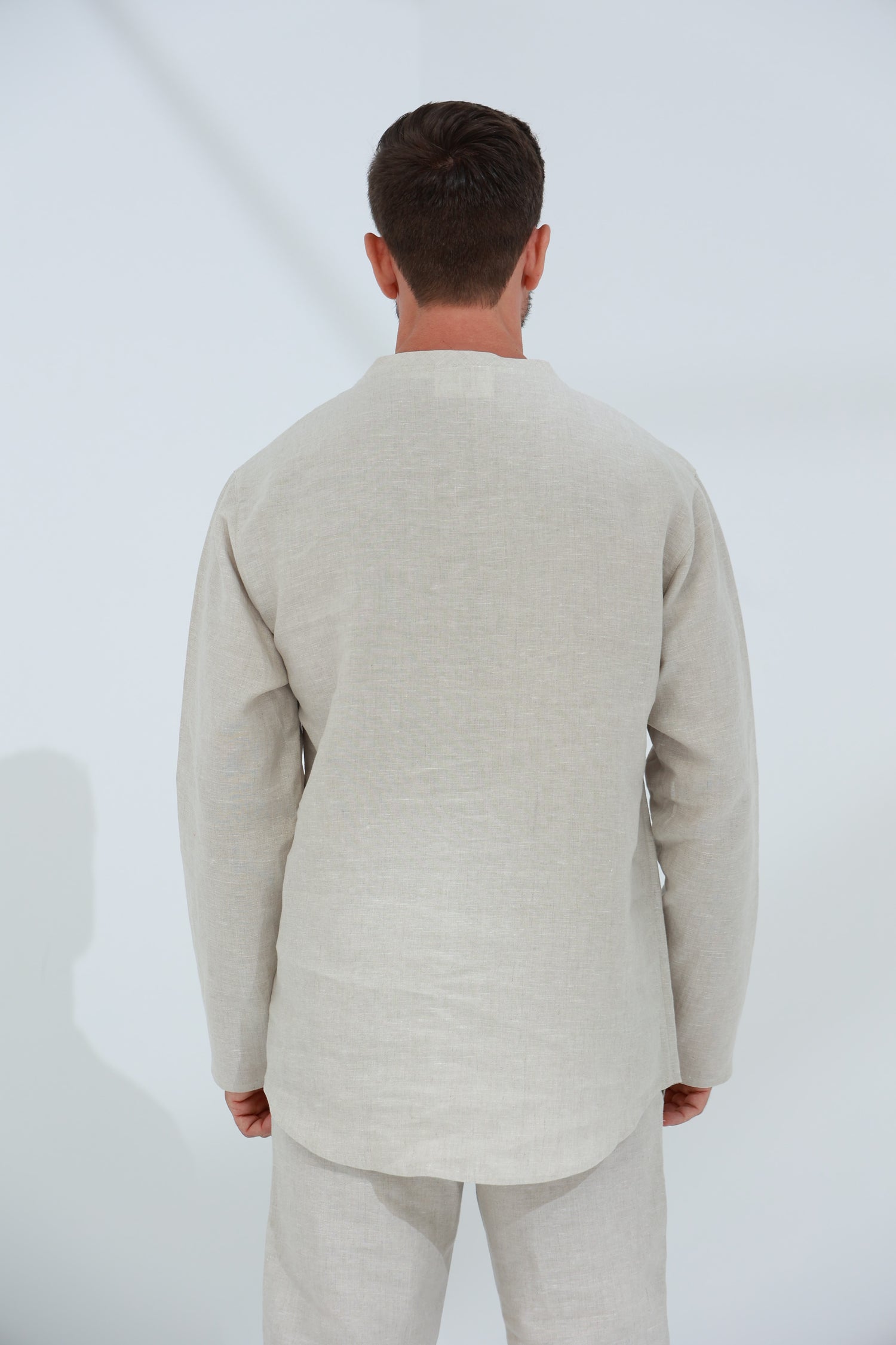 Ditta Men's 100% Linen Top in Beige | G Linen World