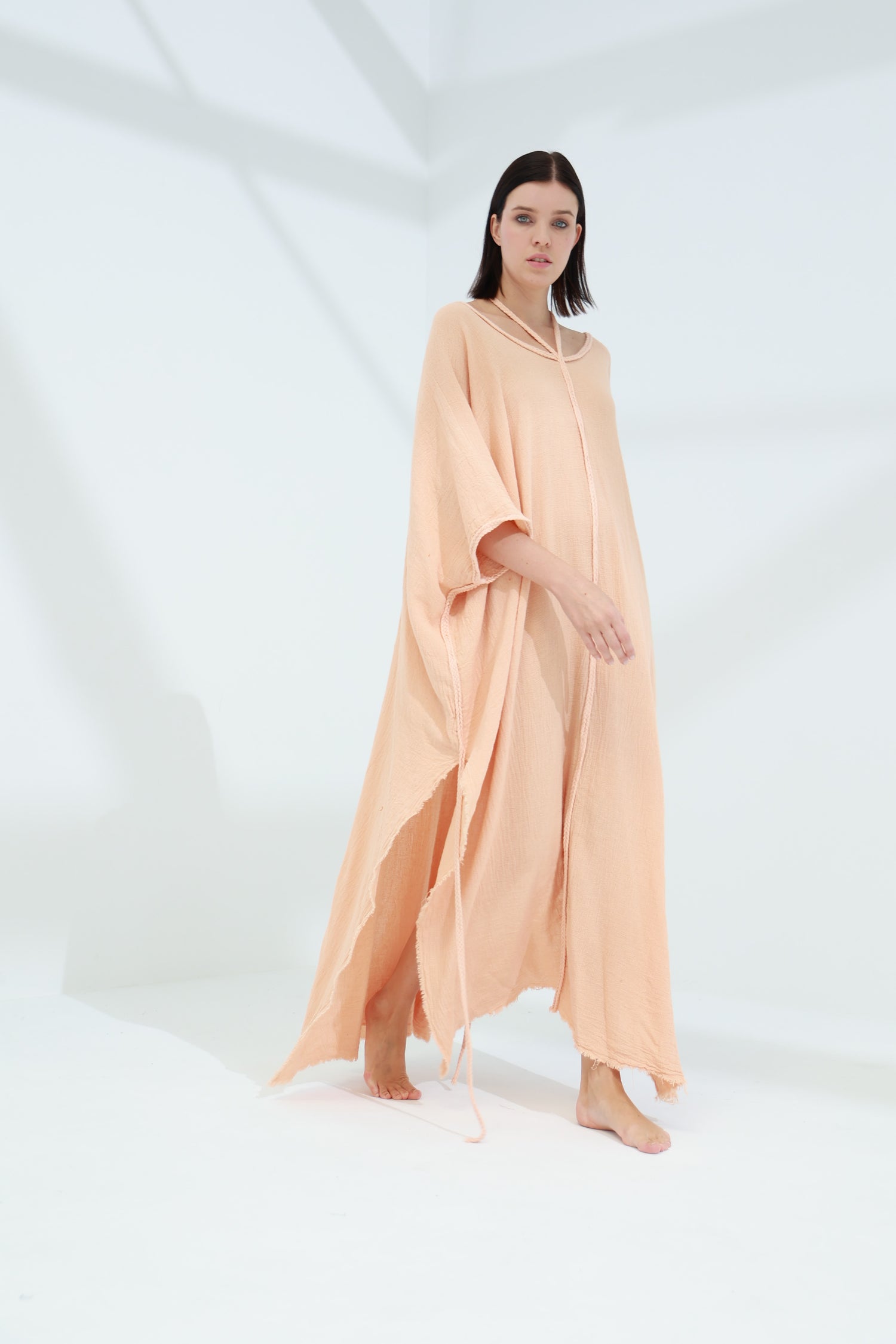 Sande Linen Kaftan Peach | G Linen World