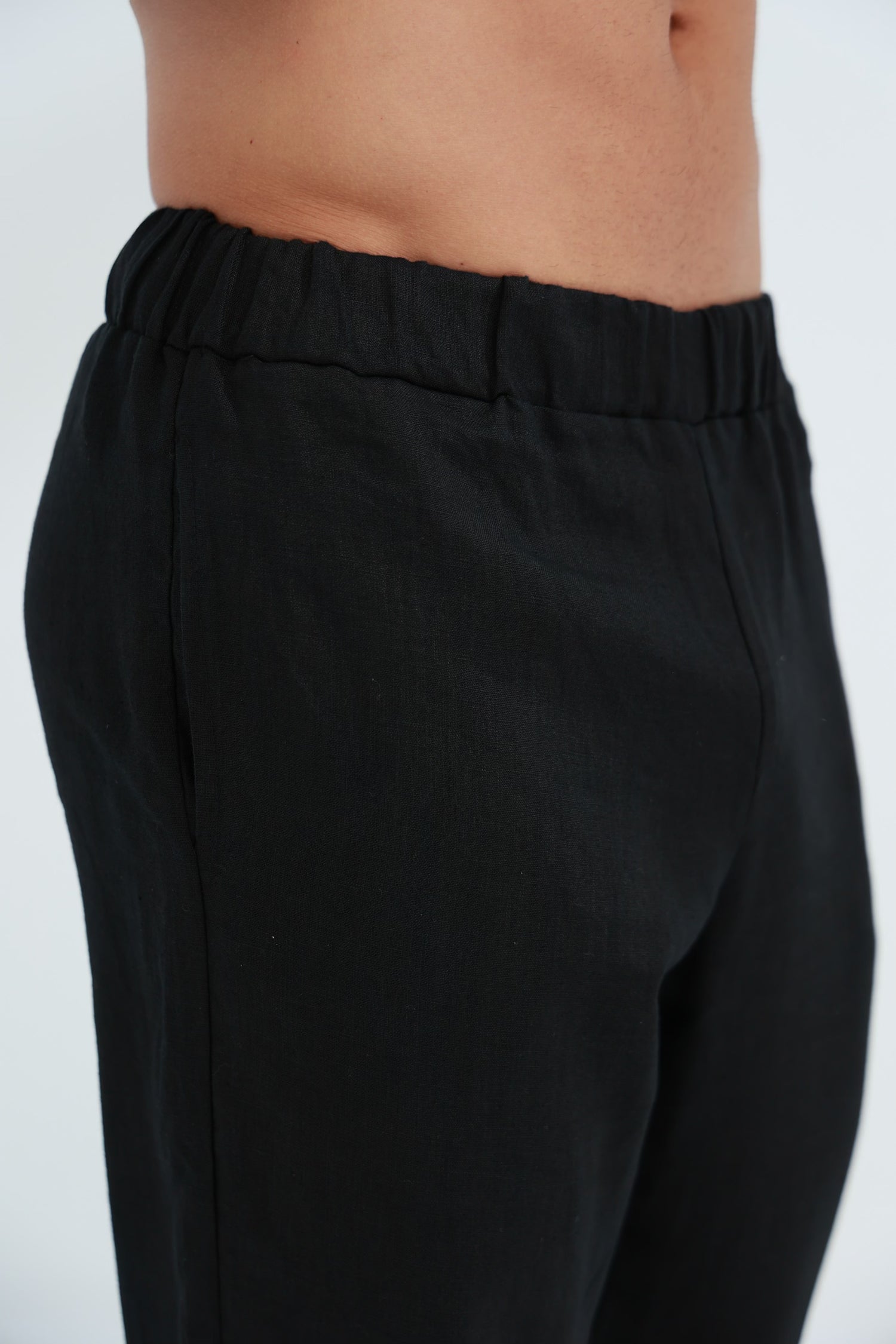 Ditta Men's 100% Linen Pants Black | G Linen World