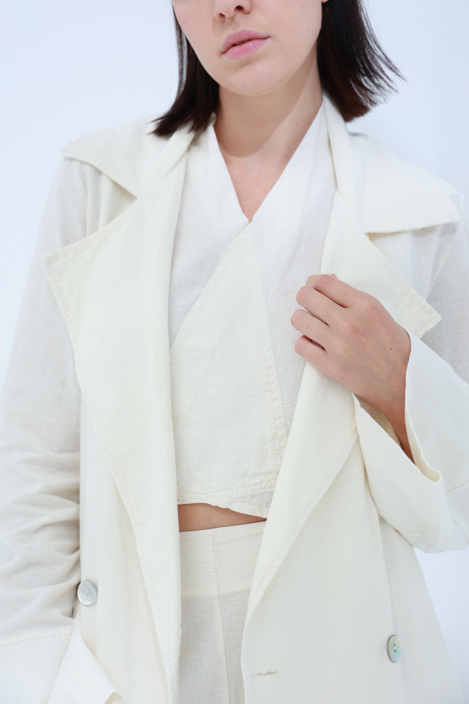 Colpo Long Linen Cardigan Burro | G Linen World