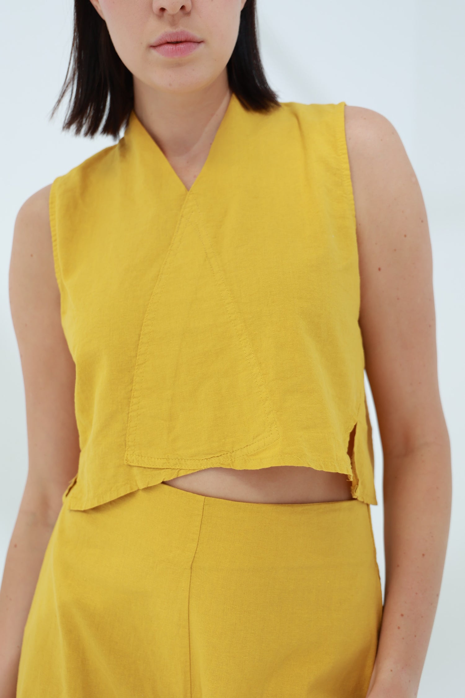 Colpo Linen Crop Top Zafferano | G Linen World