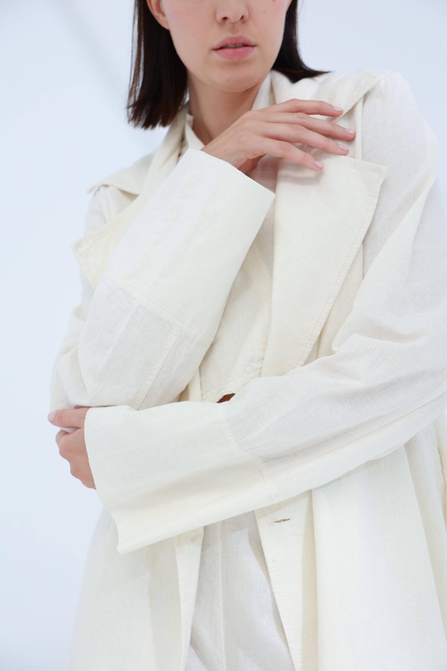 Colpo Long Linen Cardigan Burro | G Linen World