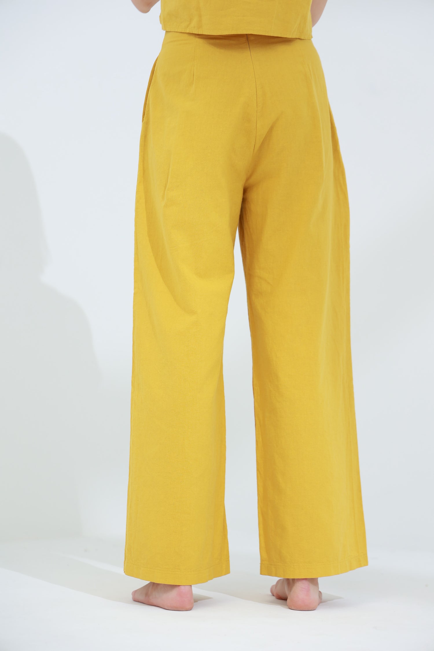Colpo Linen Wide Leg Pants Zafferano | G Linen World