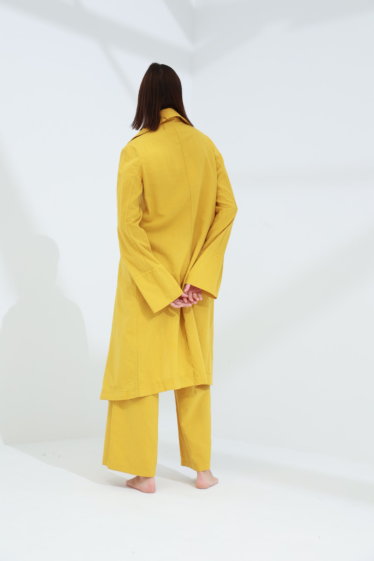 Colpo Long Linen Cardigan Zafferano | G Linen World