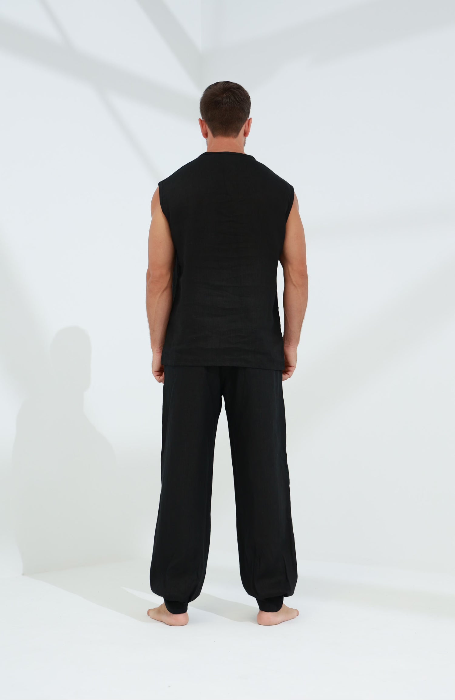 Commode Men's 100% Linen Top Black | G Linen World