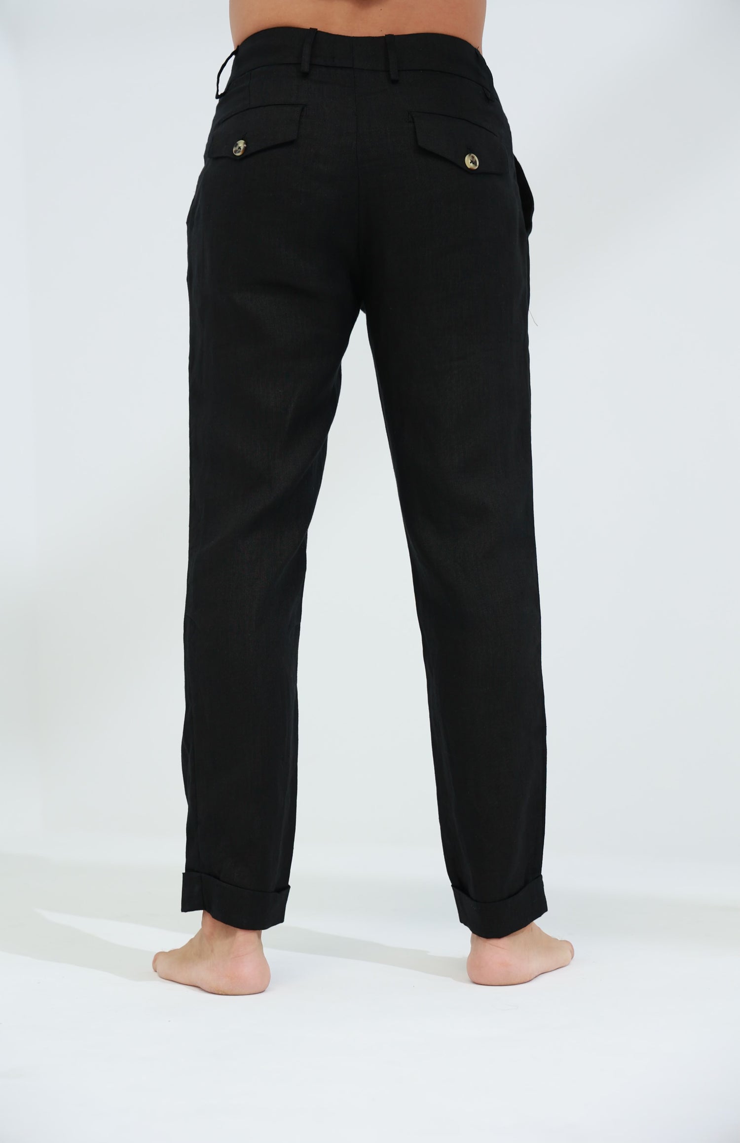Armonia Men's 100% Linen Pants Black - G Linen World