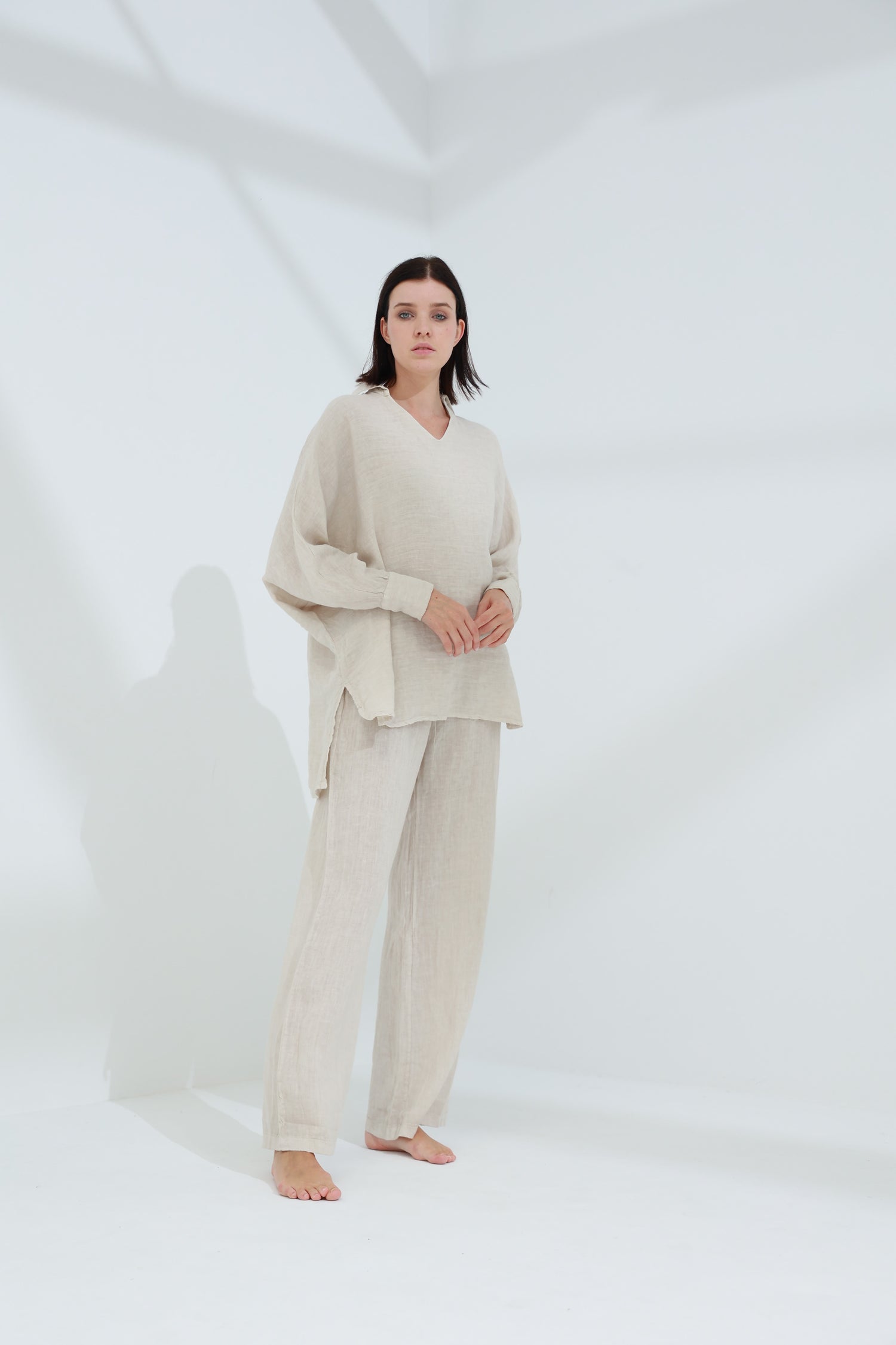Armonia Straight Leg Linen Pants Sabbia | G Linen World
