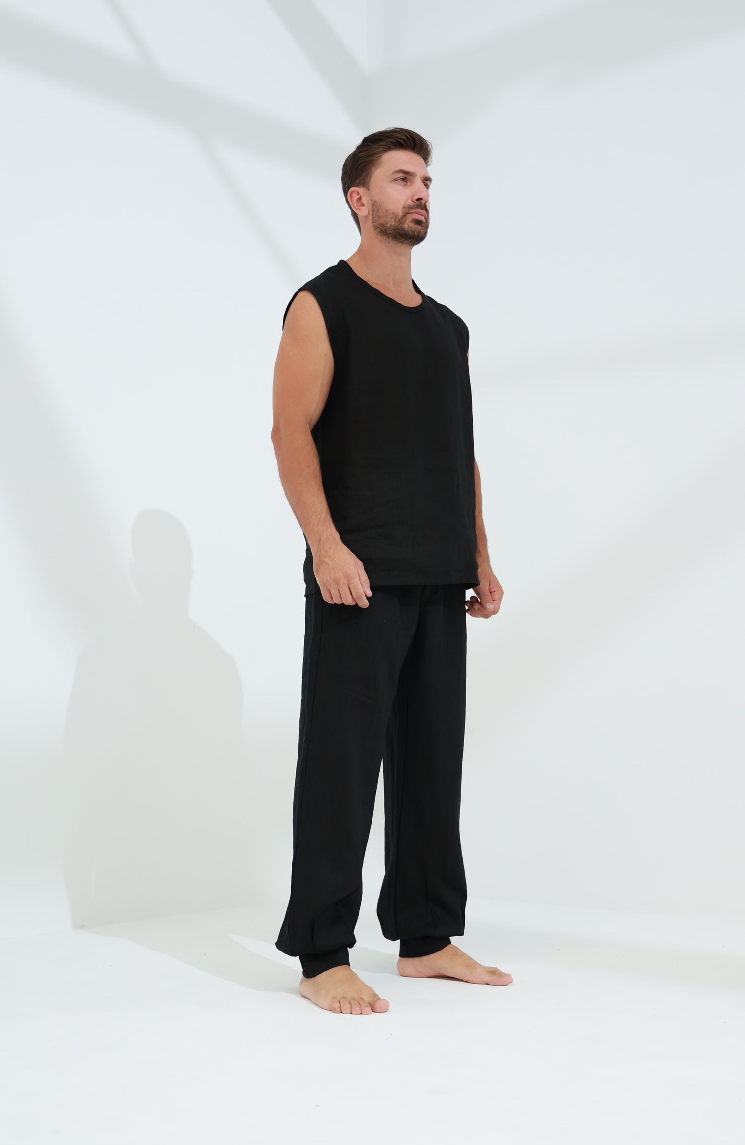 Commode Men's 100% Linen Top Black | G Linen World