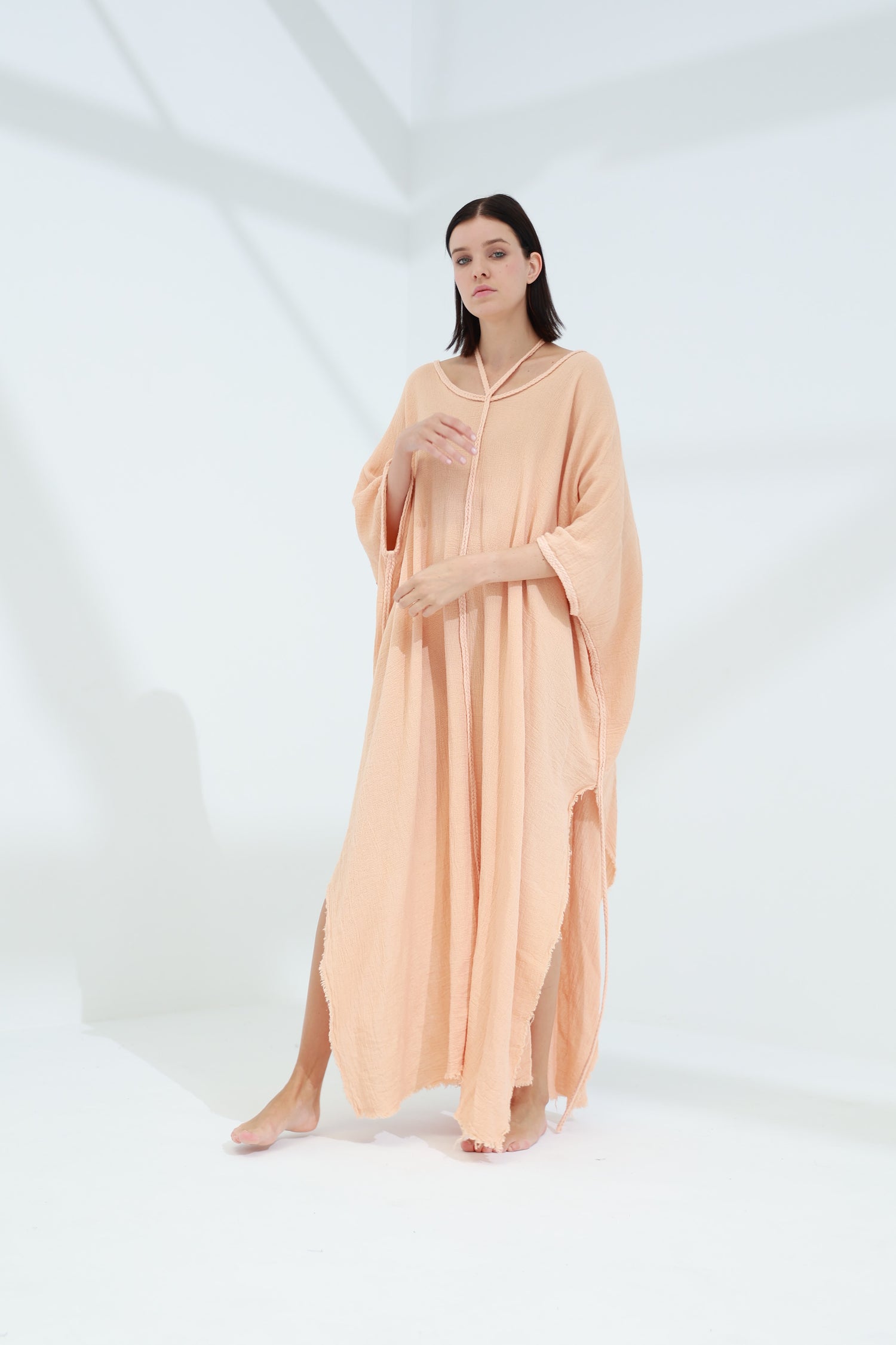 Sande Linen Kaftan Peach | G Linen World