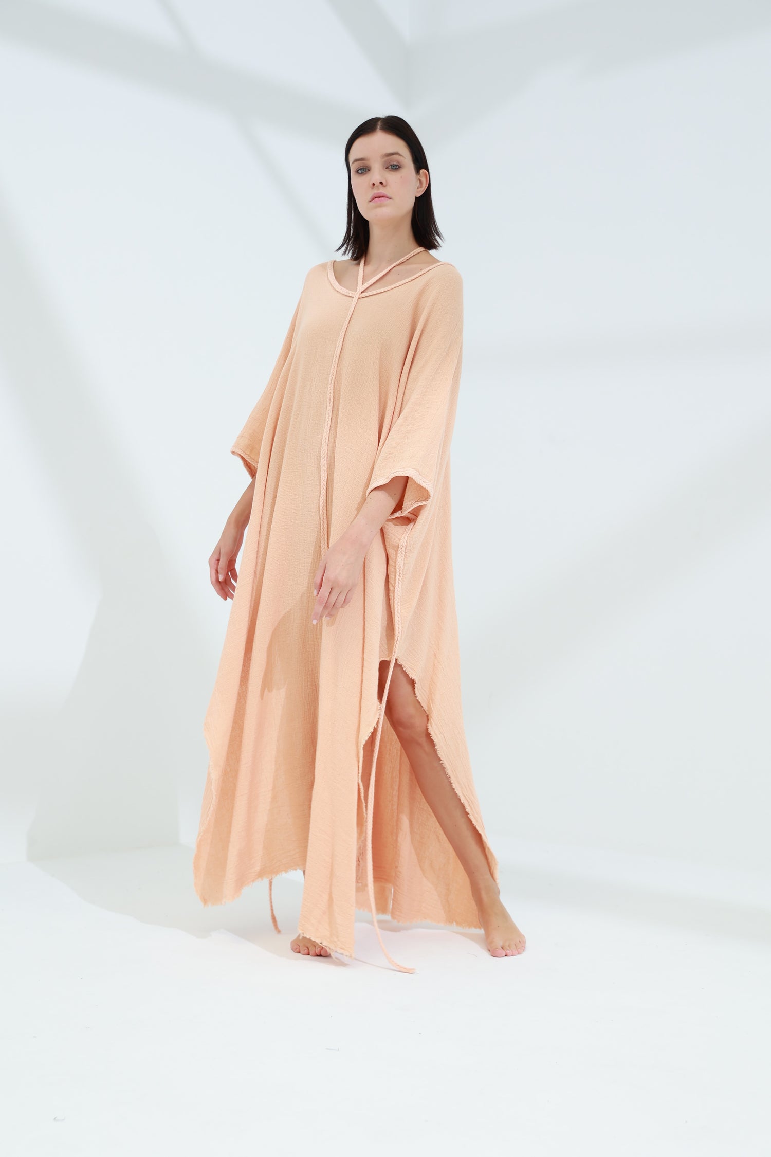 Sande Linen Kaftan Peach | G Linen World