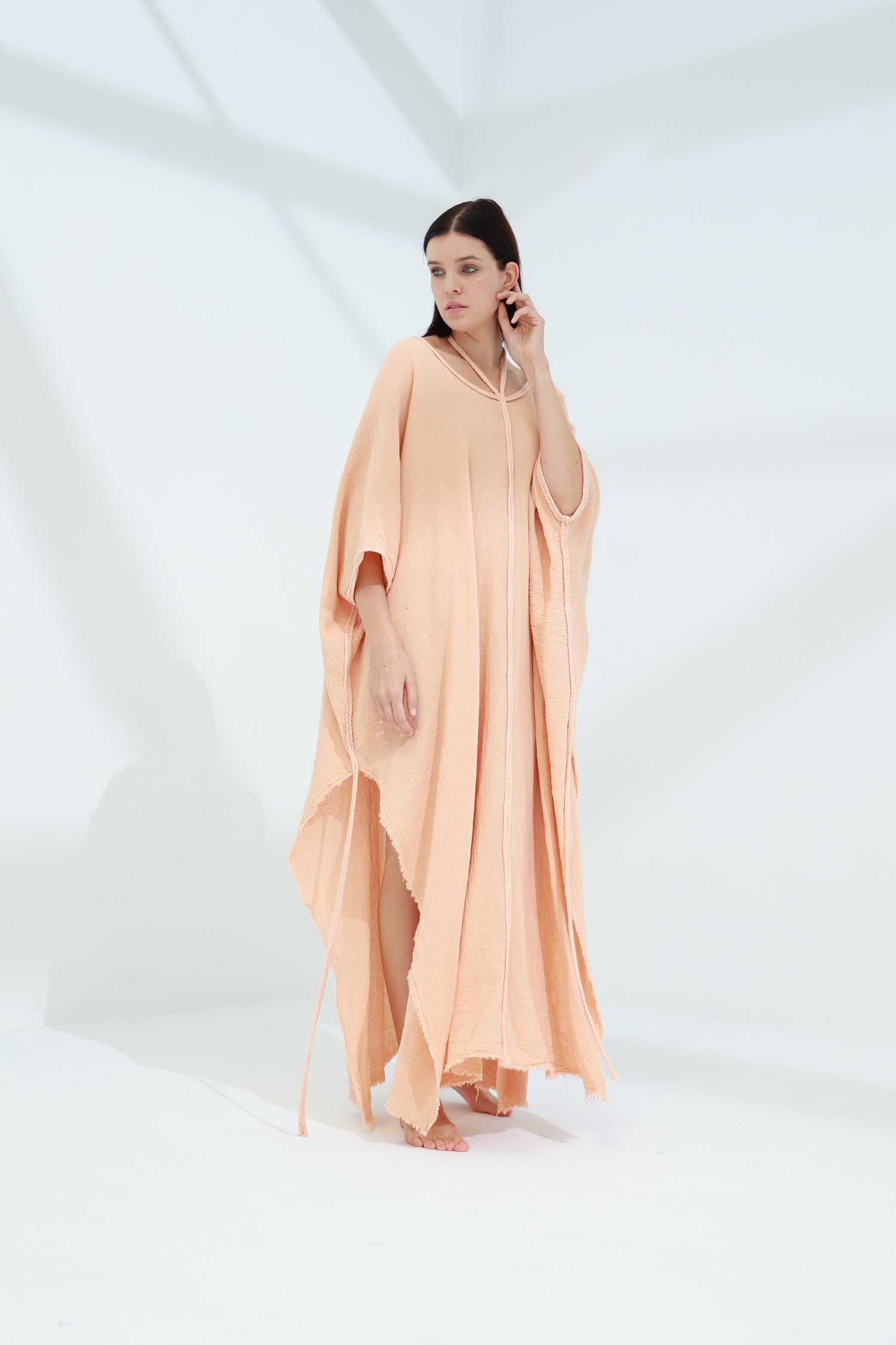 Sande Linen Kaftan Peach | G Linen World