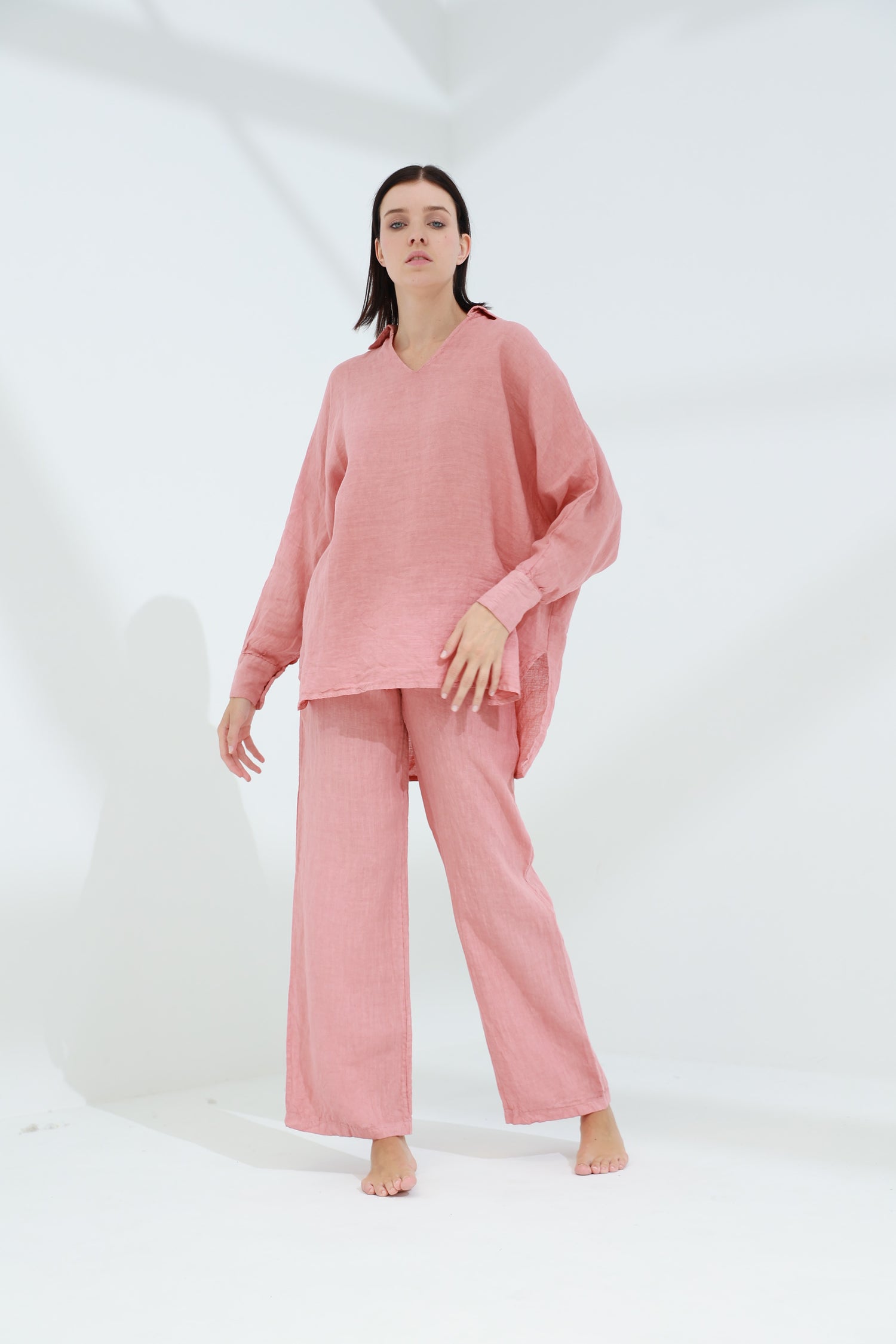 Armonia Straight Leg Linen Pants Caramel | G Linen World