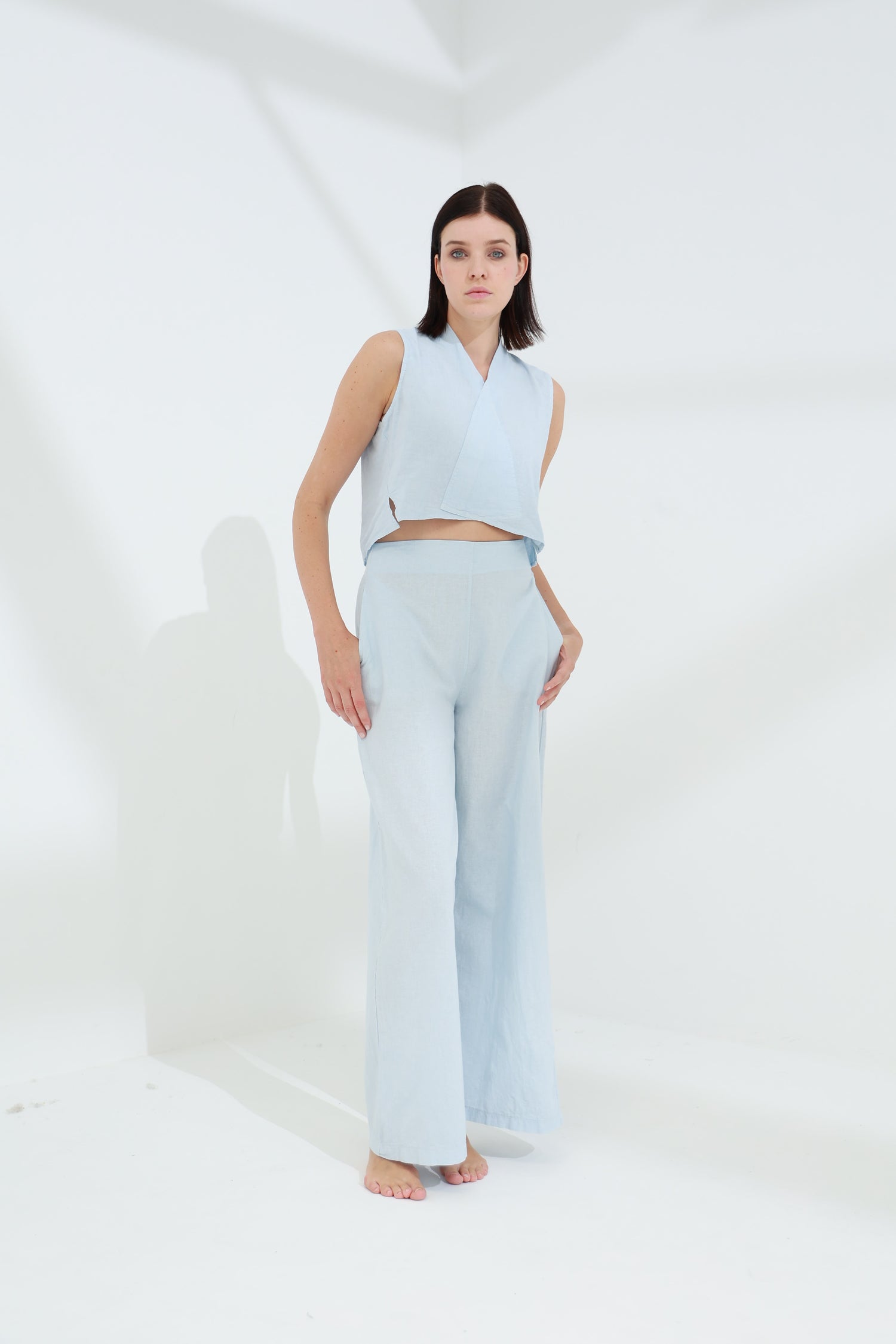 Colpo Linen Wide Leg Pants Cloud | G Linen World