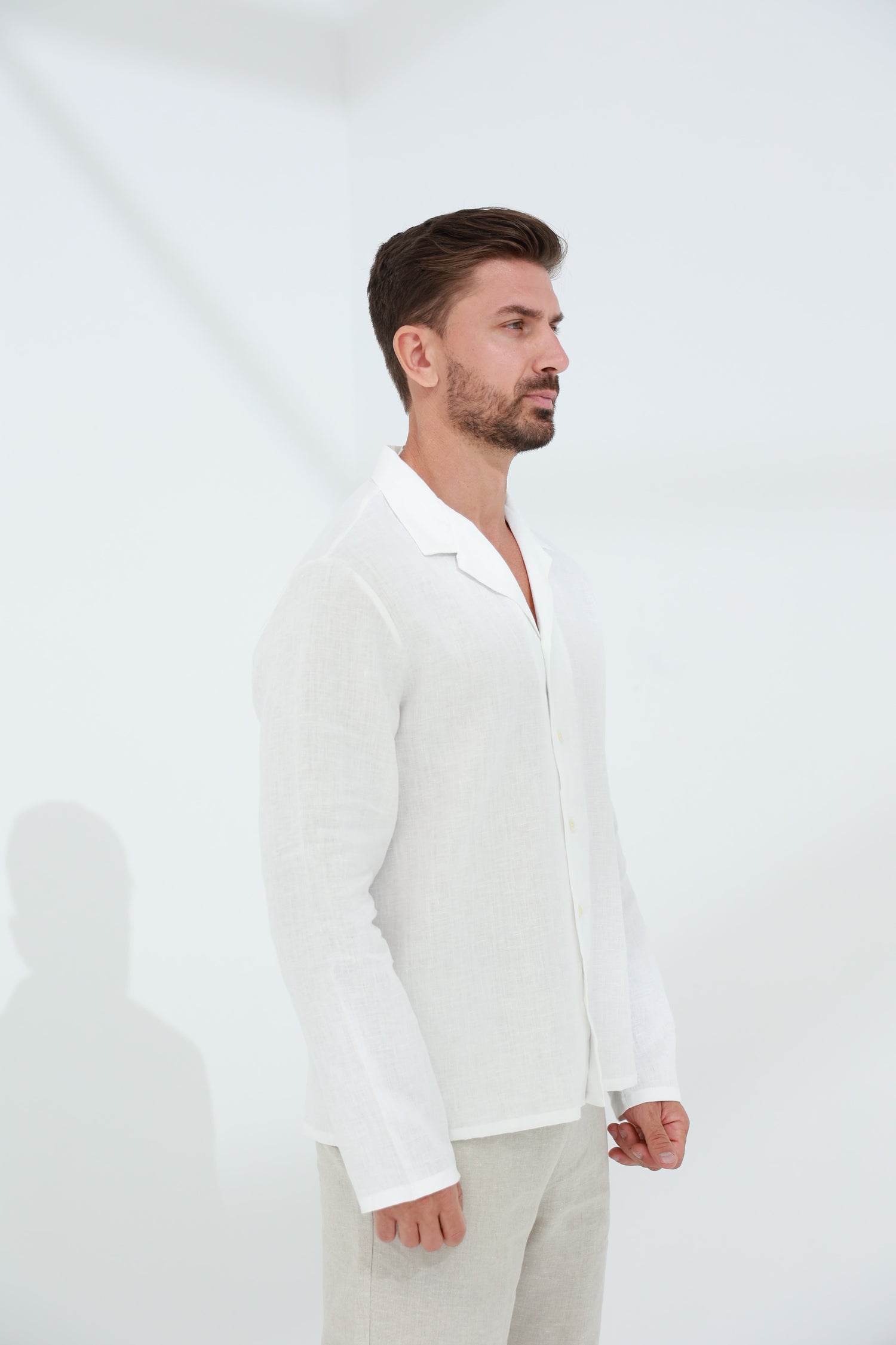 Occhi Men's 100% Pure Linen Shirt White | G Linen World