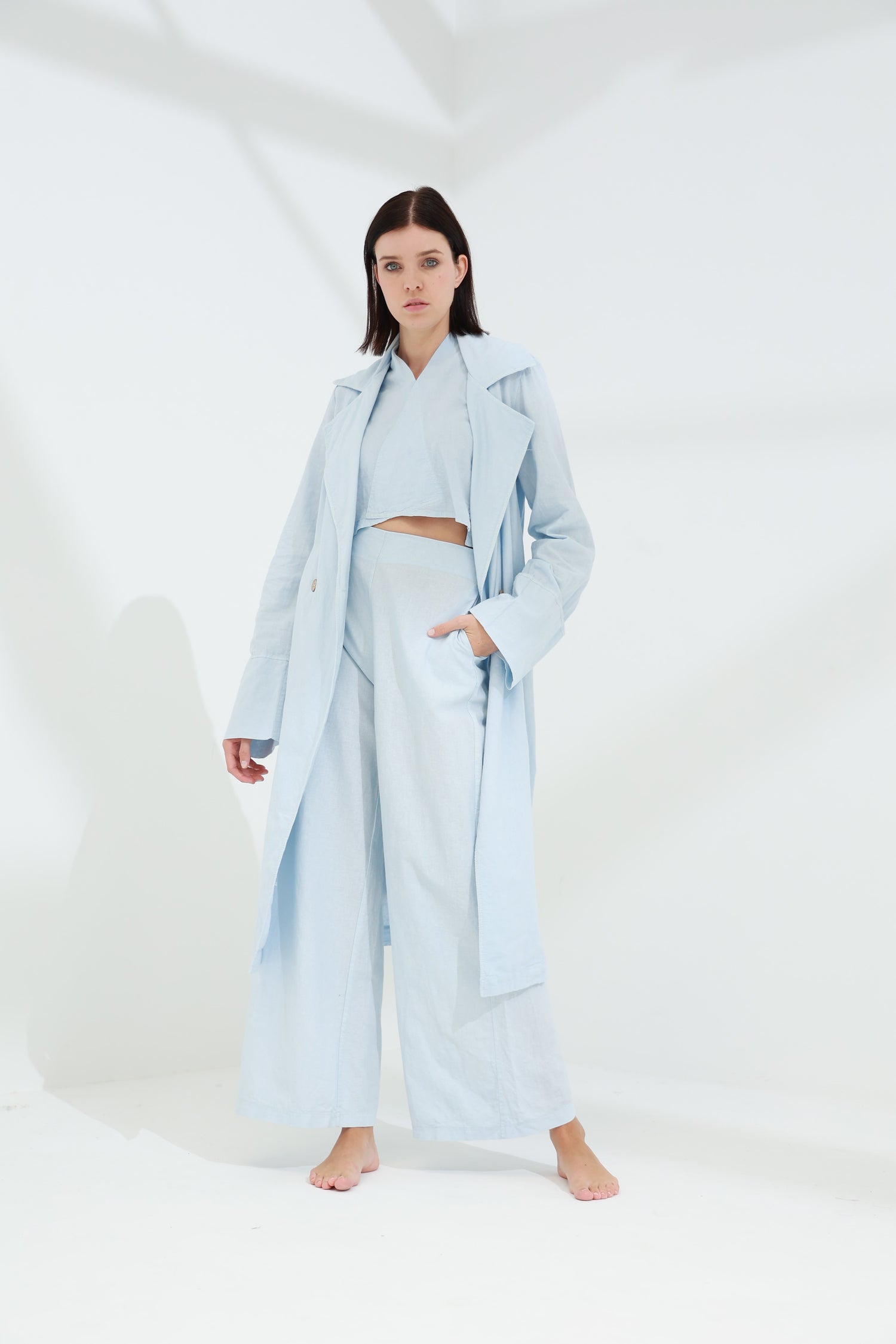 Colpo Linen Wide Leg Pants Cloud | G Linen World