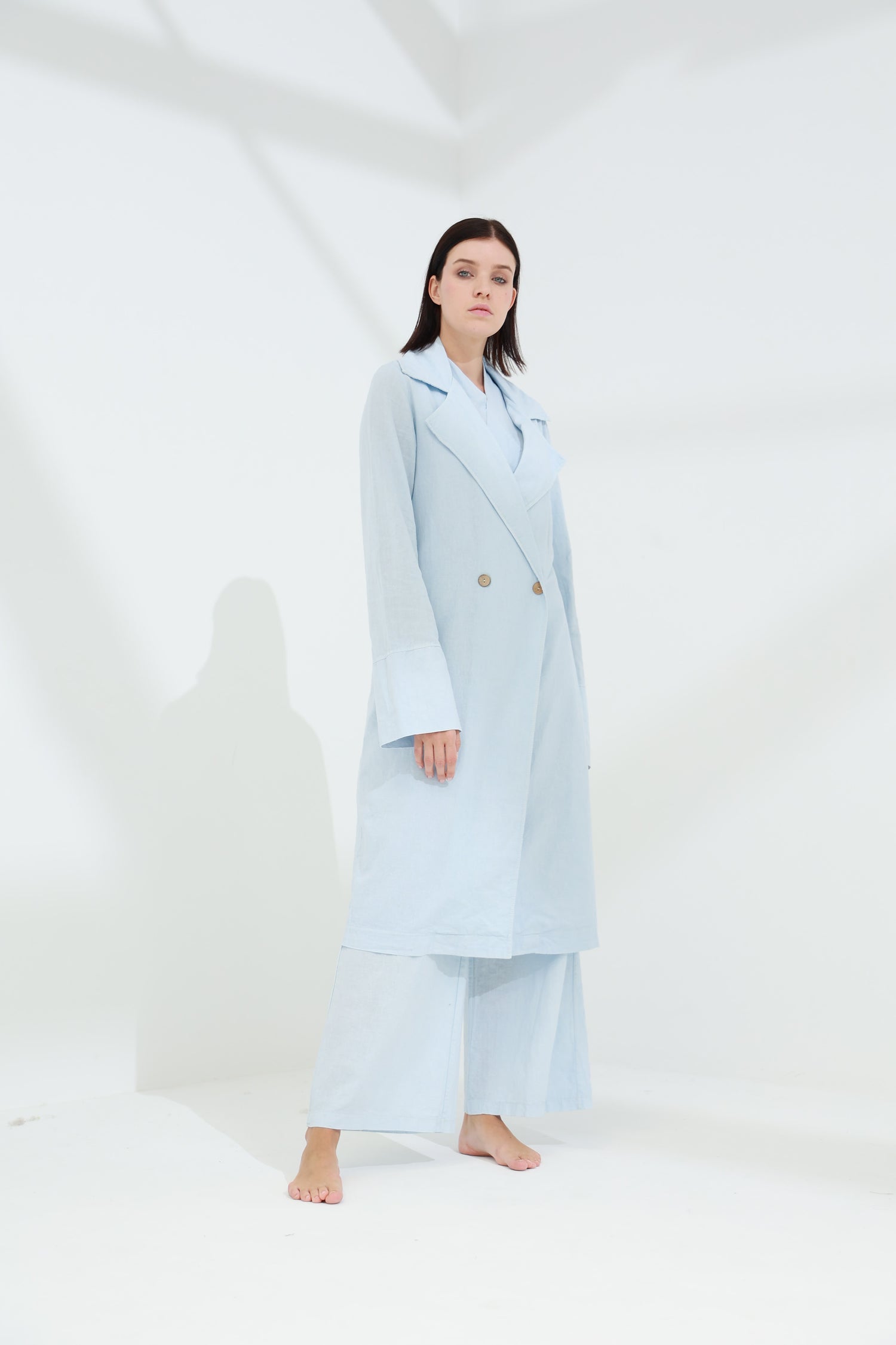 Colpo Long Linen Cardigan Cloud | G Linen World